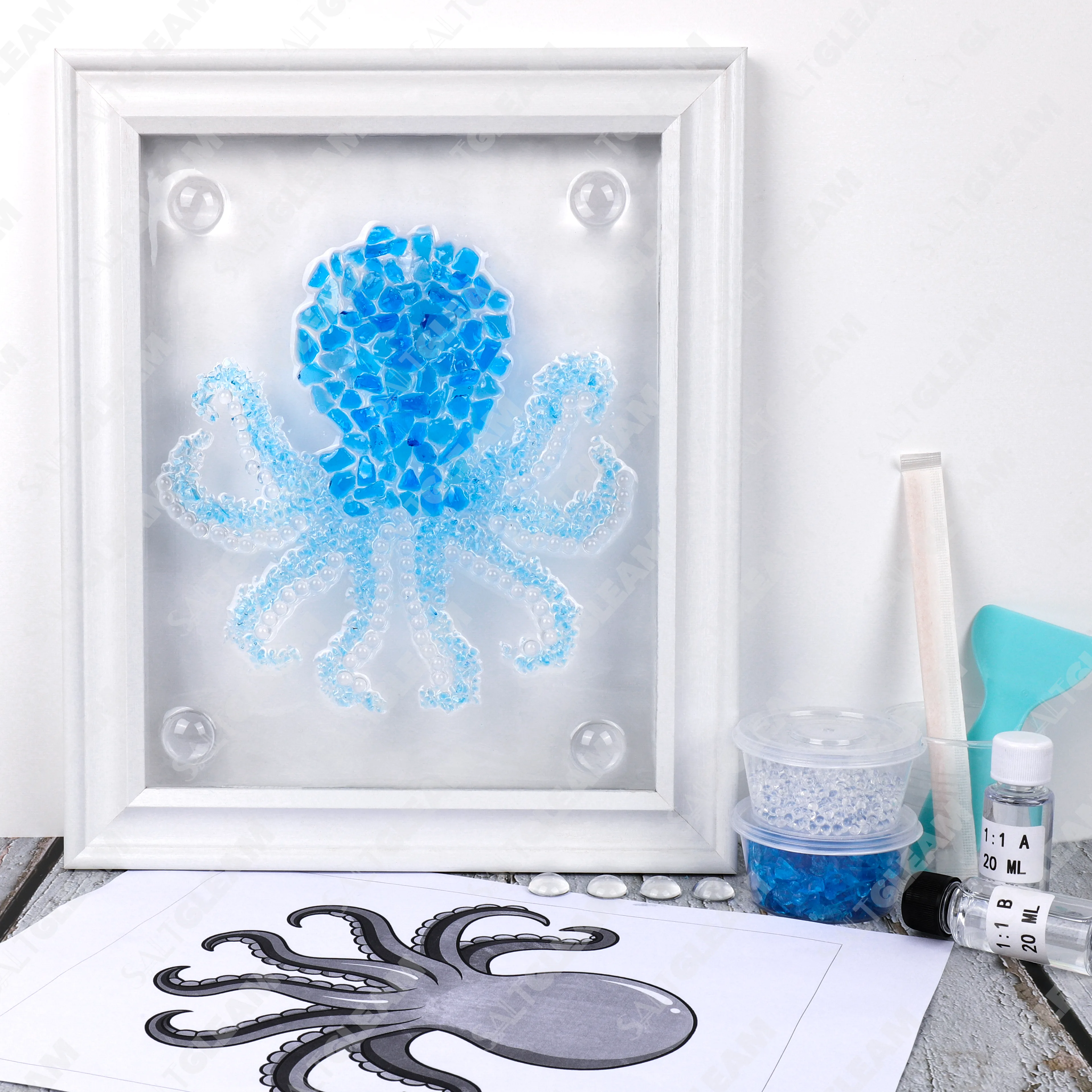 Octopus Sea Glass Art Kit
