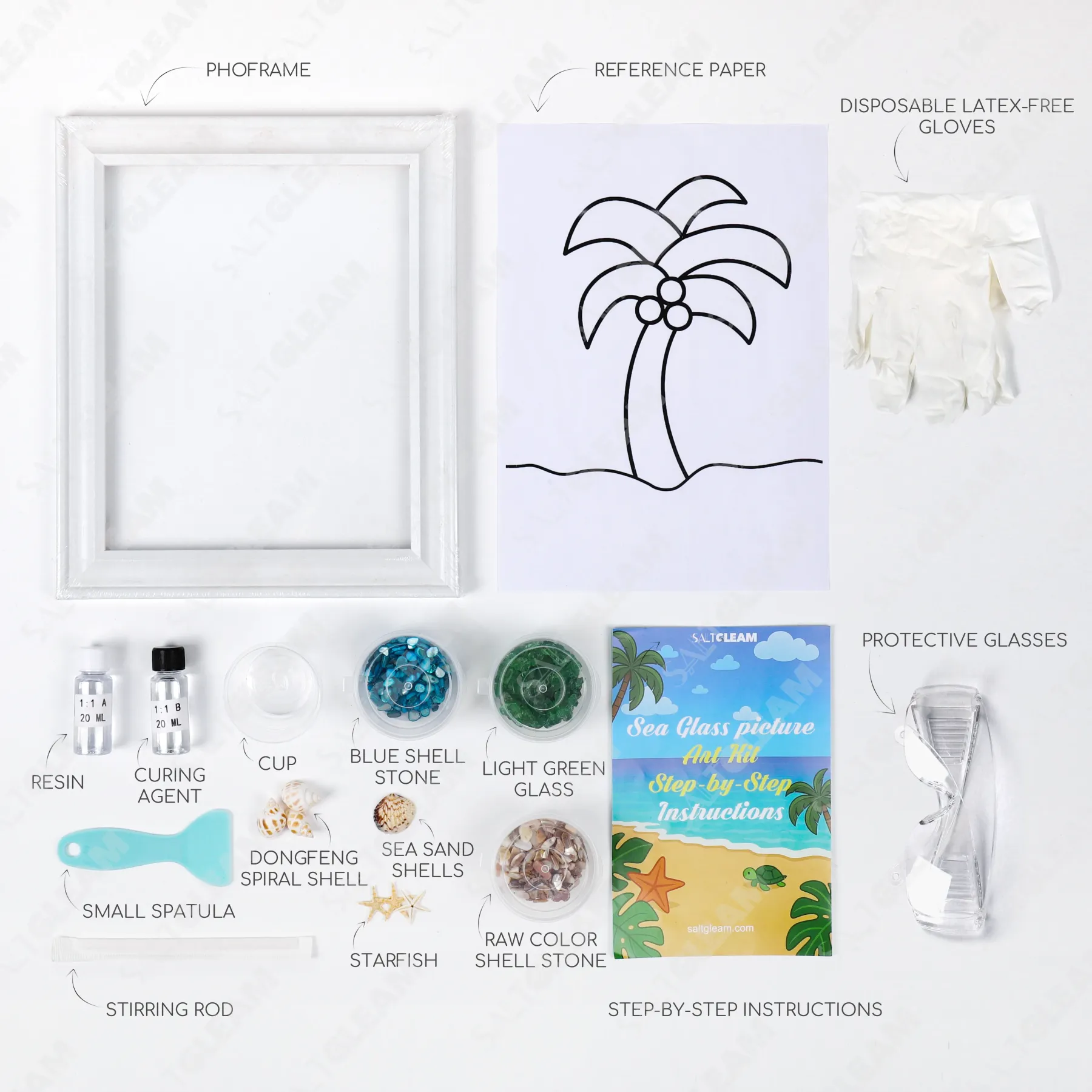 Palm Tree Sea Glass Art Kit