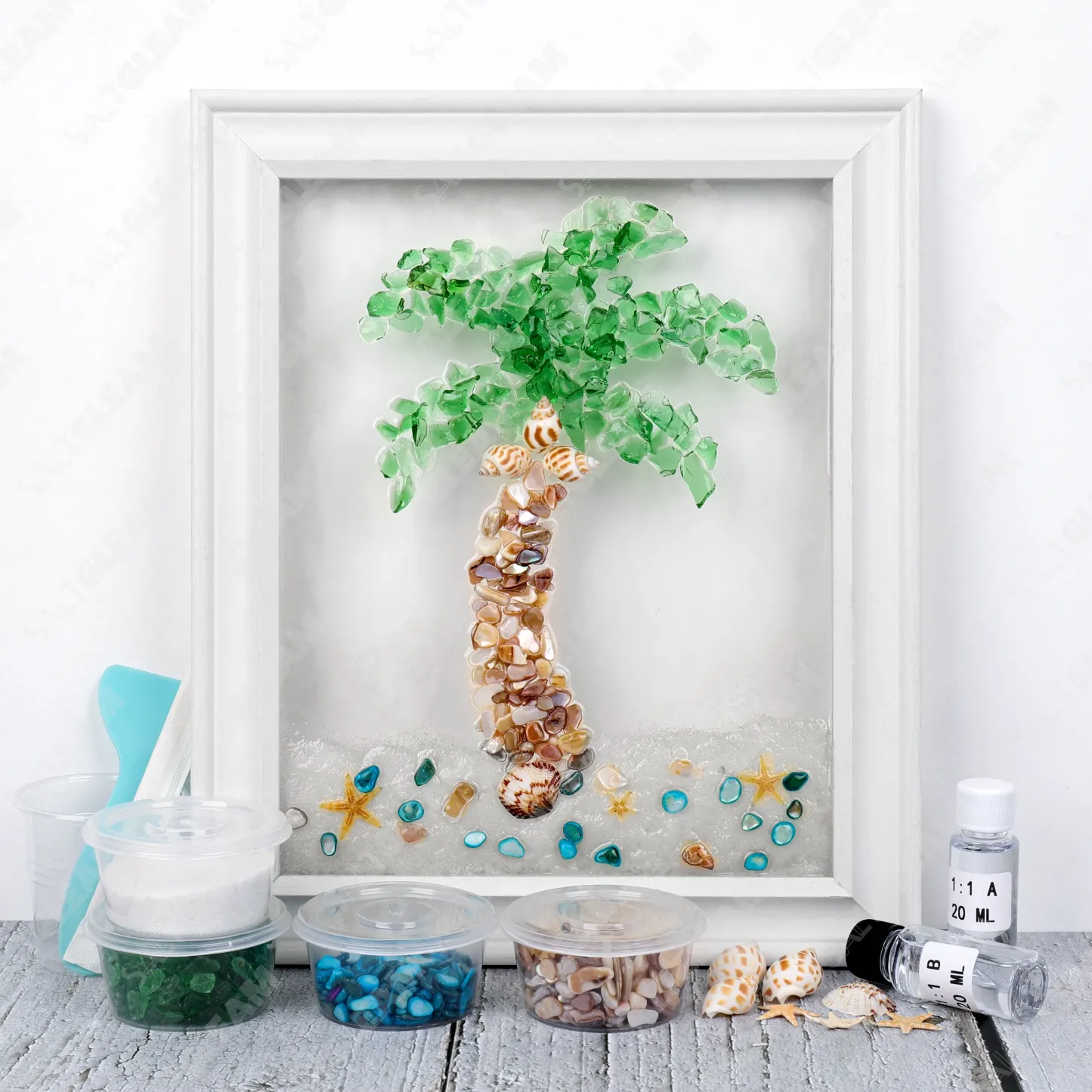 Palm Tree Sea Glass Art Kit