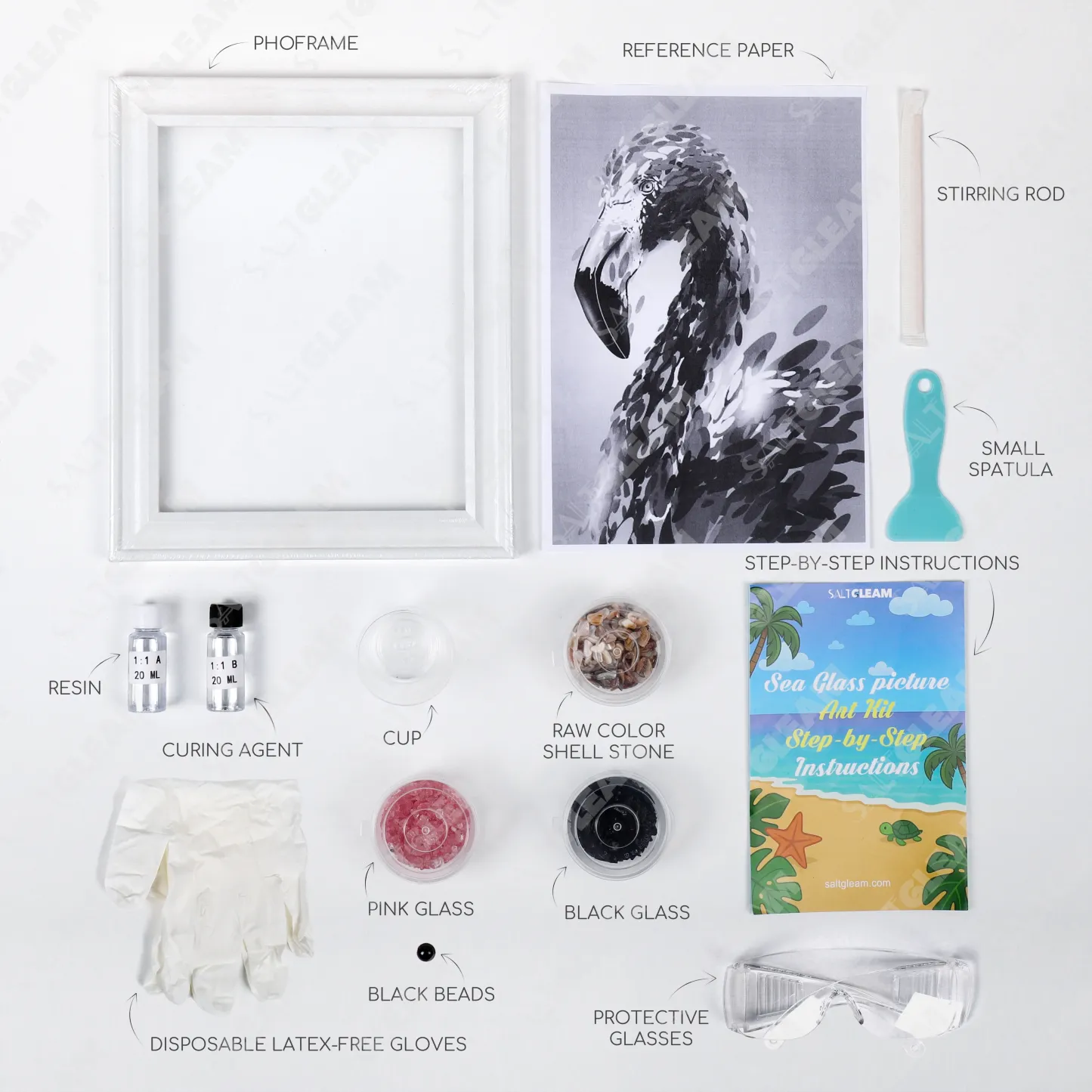 Pink Flamingo Sea Glass Art Kit