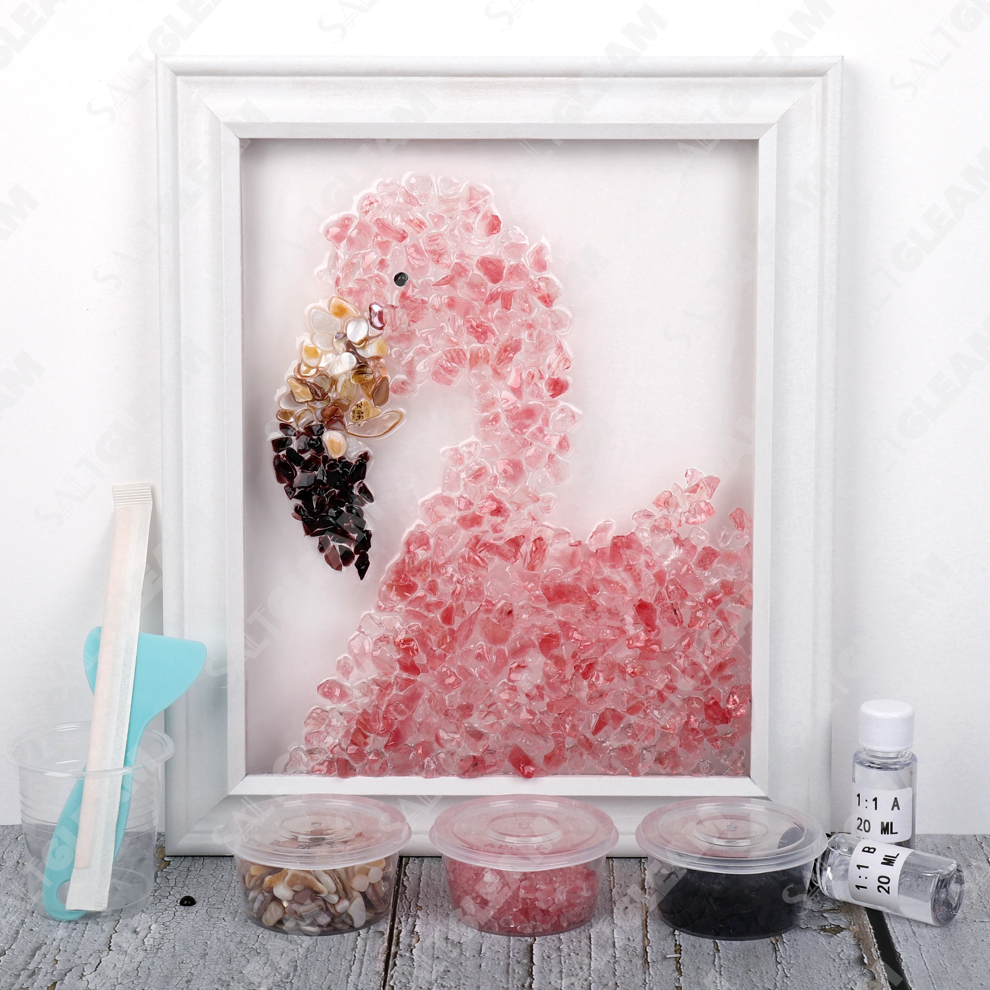 Pink Flamingo Sea Glass Art Kit
