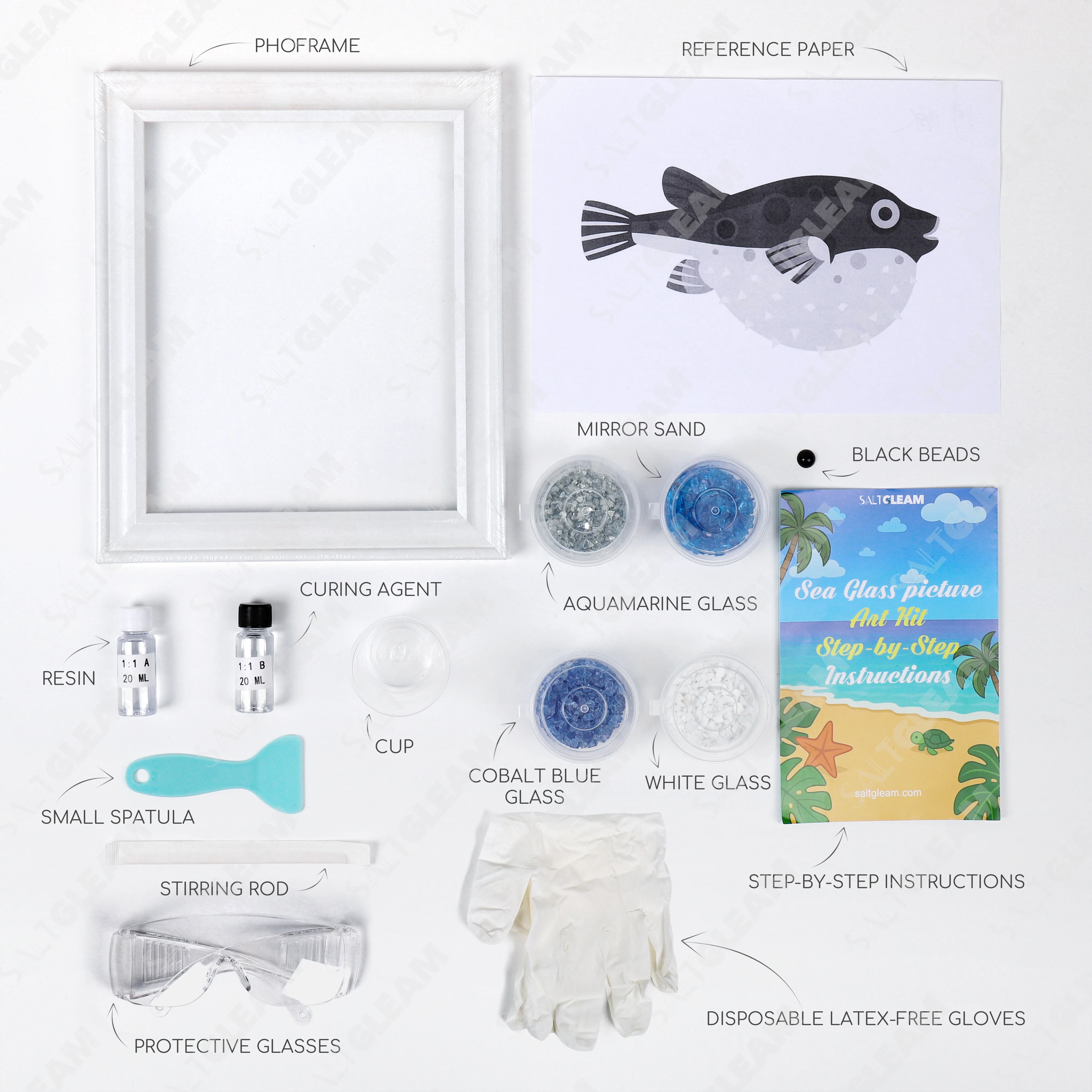 Pufferfish Sea Glass Art Kit