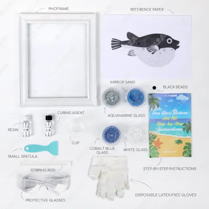 Pufferfish Sea Glass Art Kit