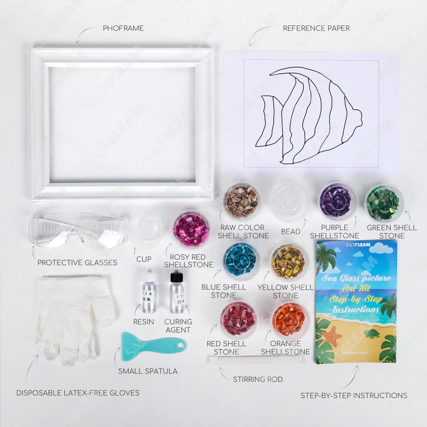 Rainbow Fish Sea Glass Art Kit