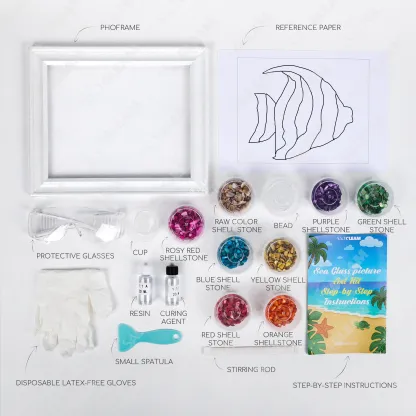 Rainbow Fish Sea Glass Art Kit