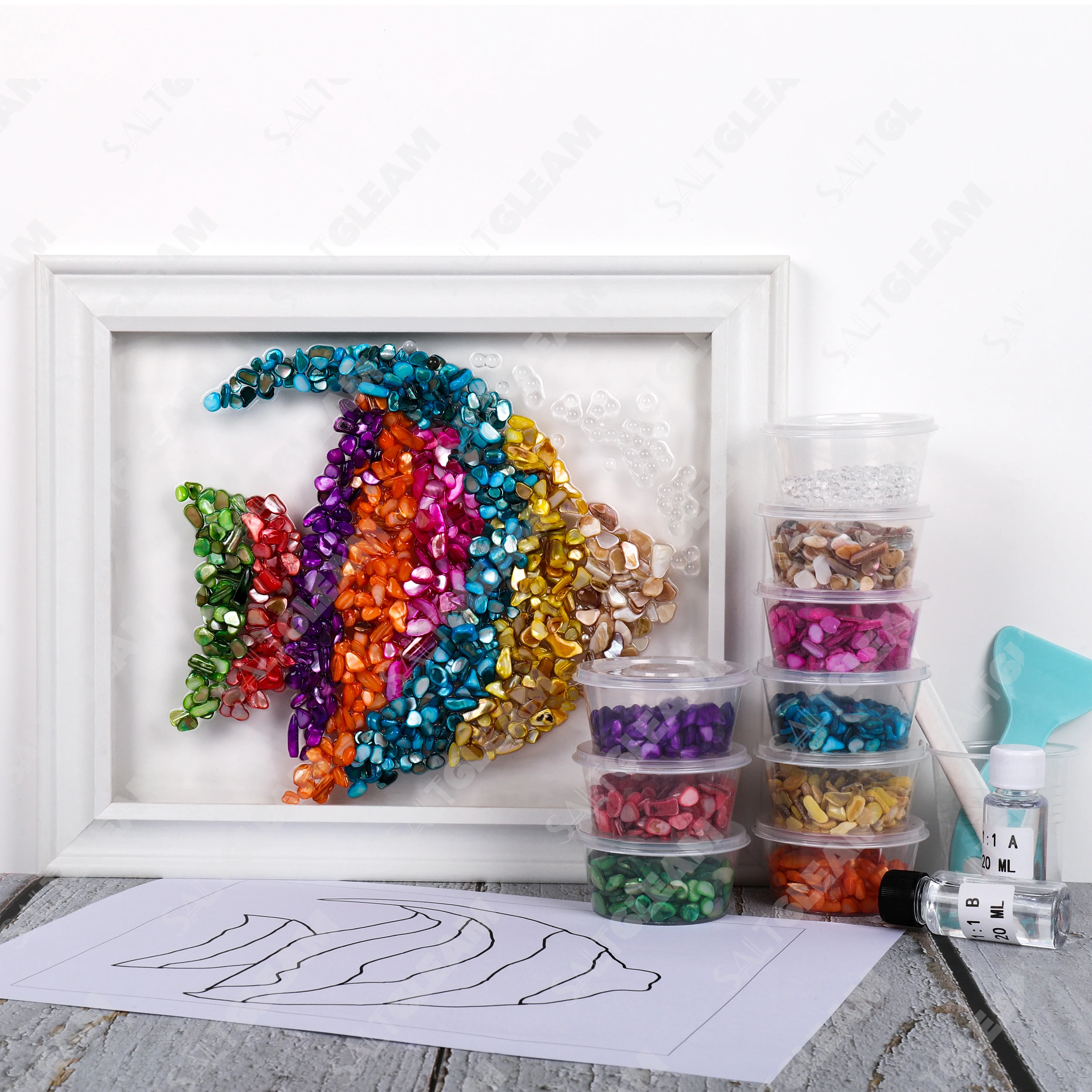 Rainbow Fish Sea Glass Art Kit