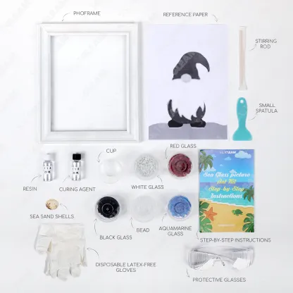 Red Gnome Sea Glass Art Kit