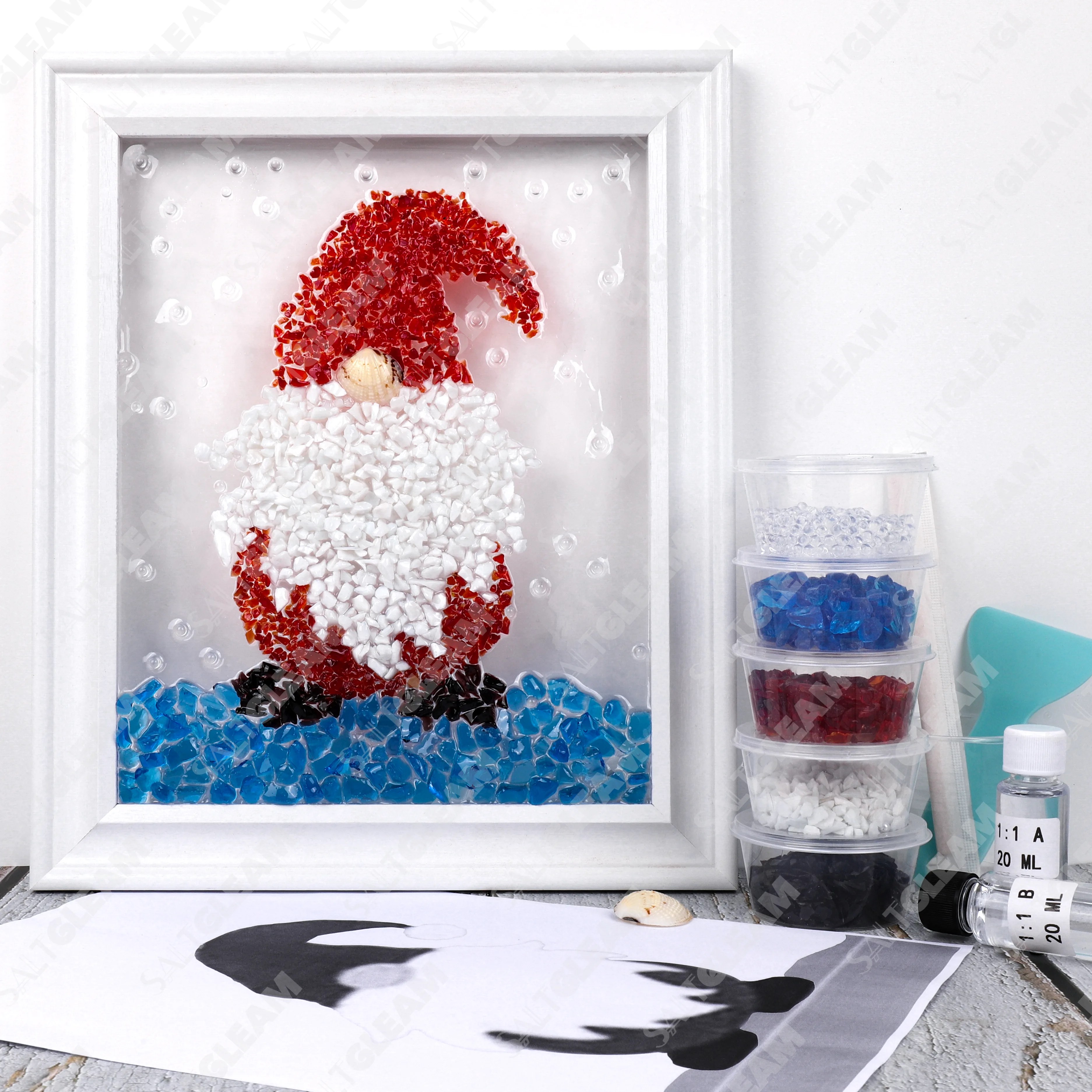 Red Gnome Sea Glass Art Kit