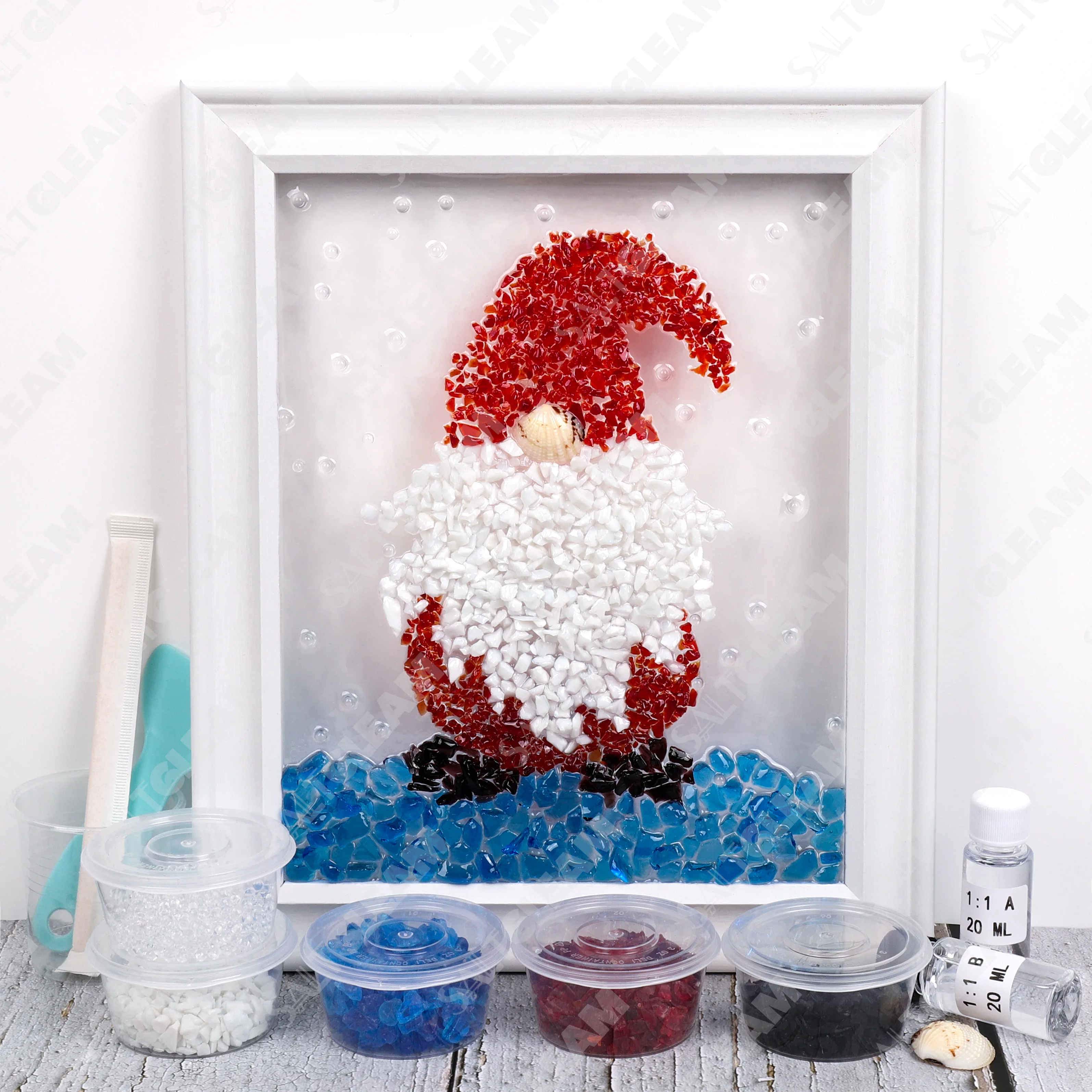 Red Gnome Sea Glass Art Kit