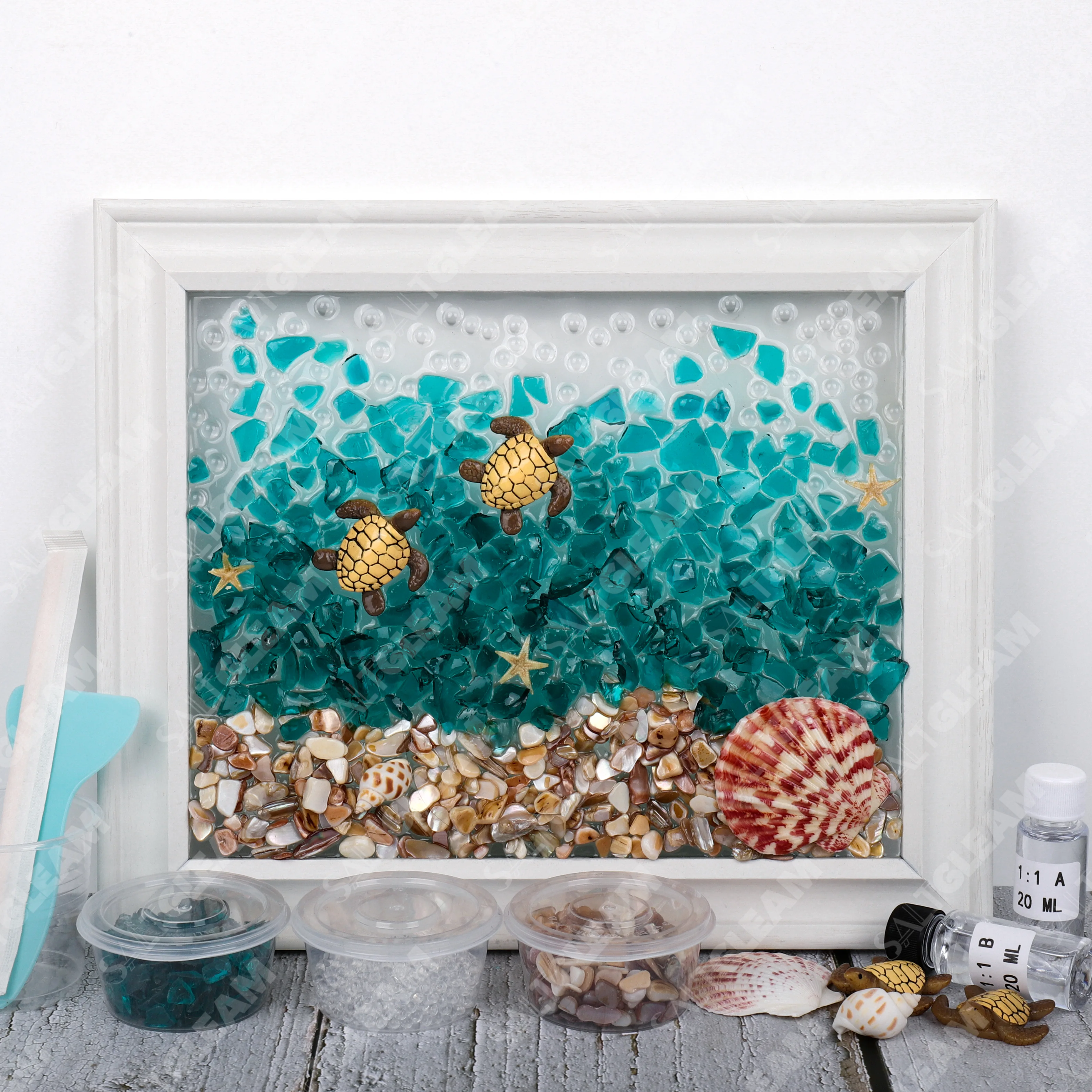 Ocean Turtle Sea Glass Art Kit