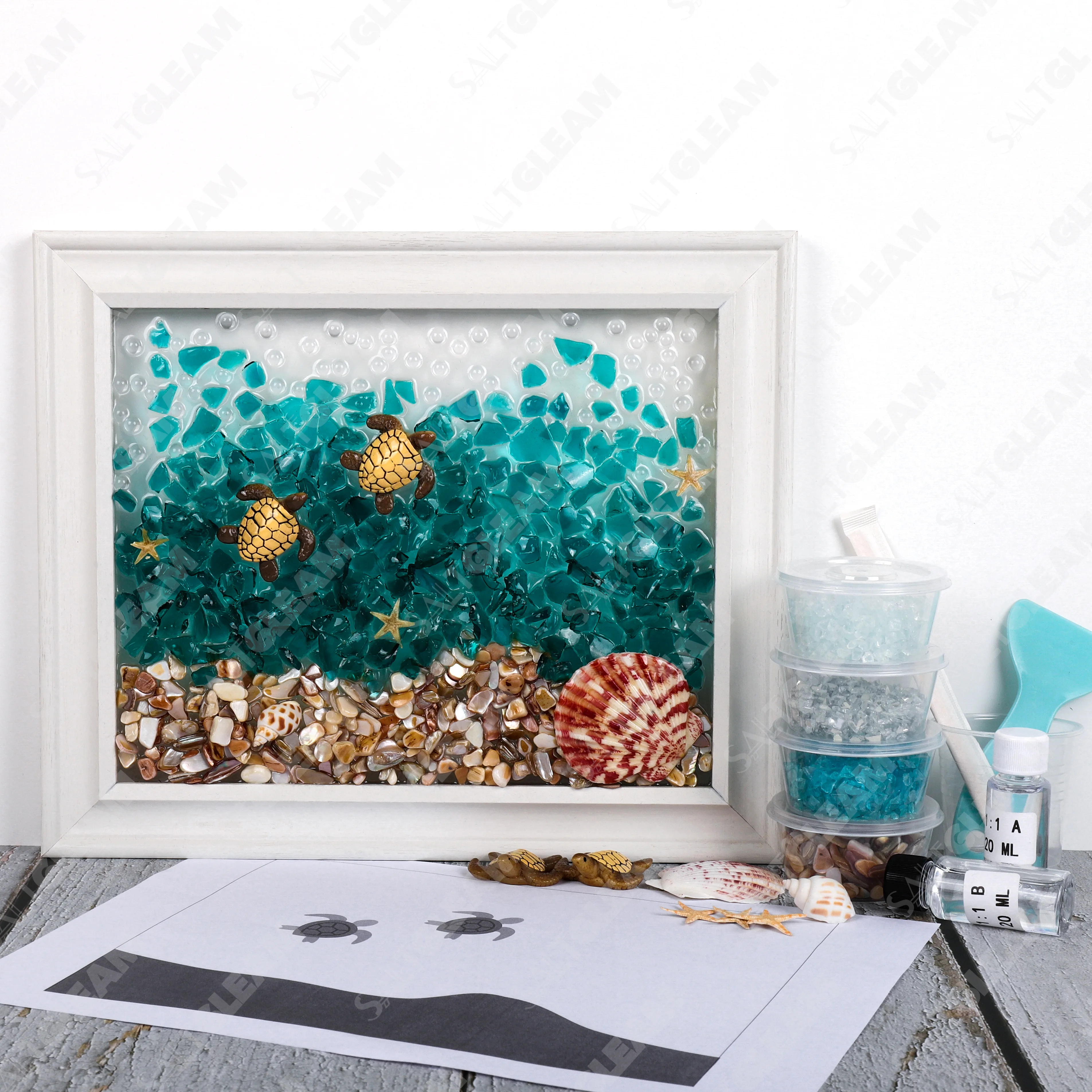 Ocean Turtle Sea Glass Art Kit