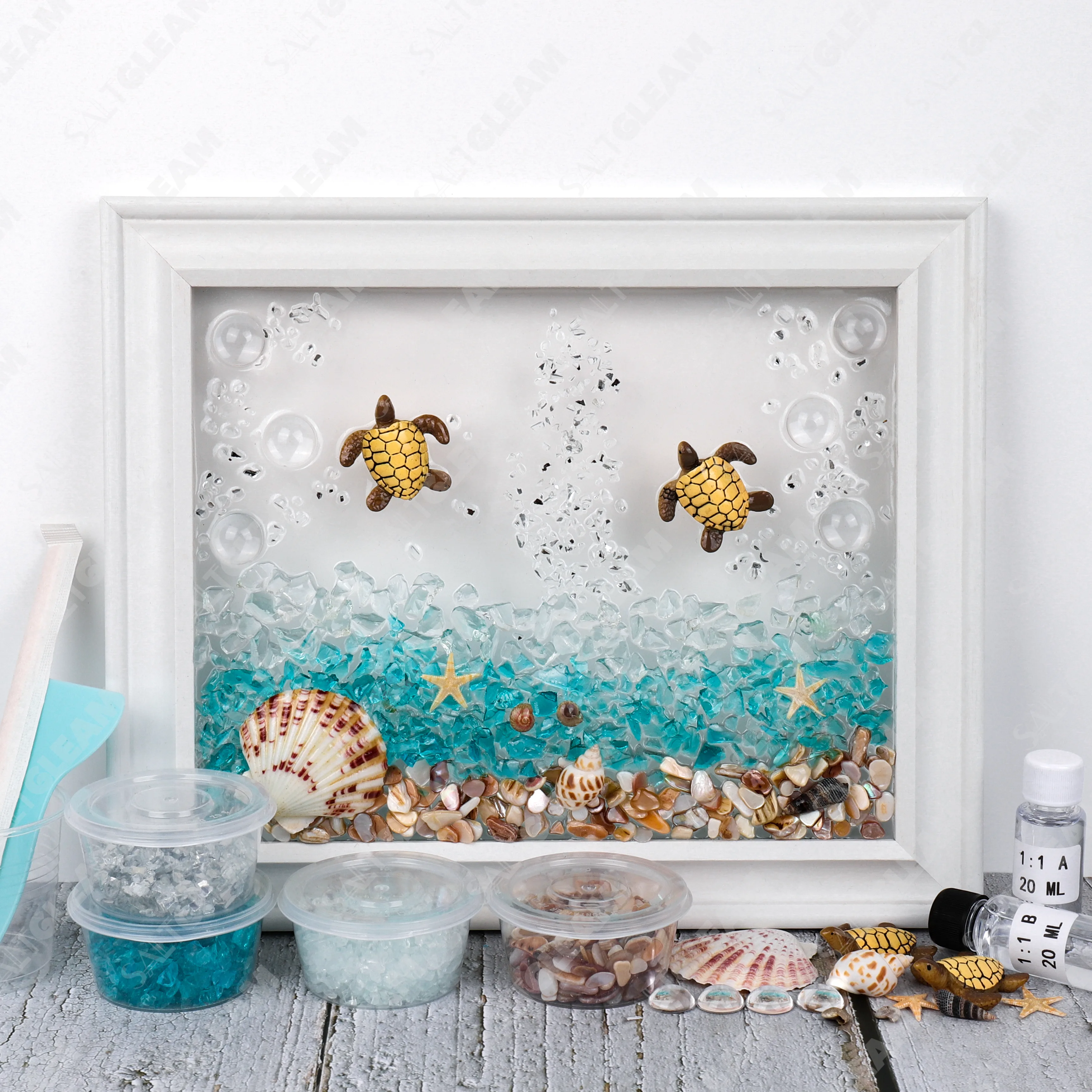 Ocean Turtle Sea Glass Art Kit