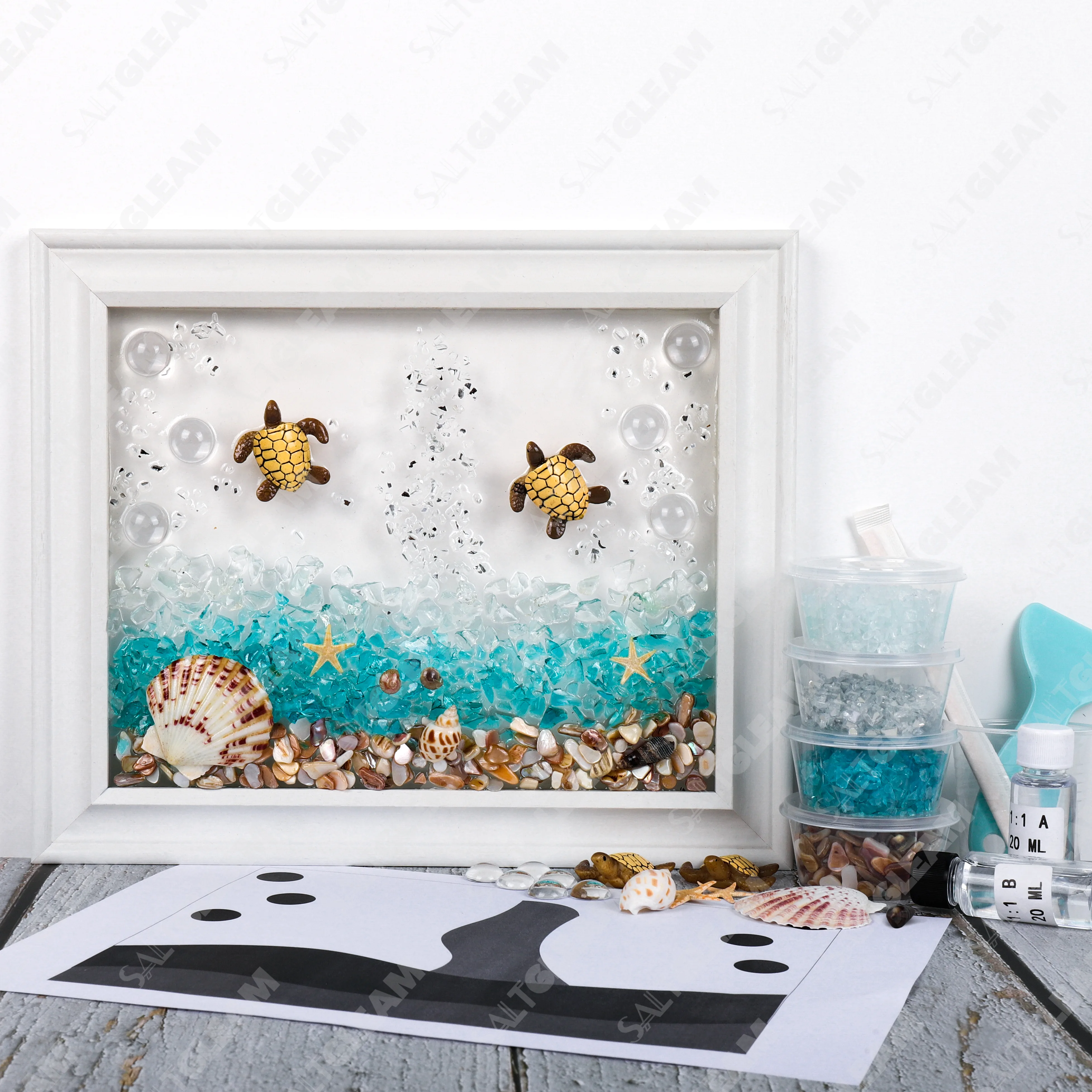 Ocean Turtle Sea Glass Art Kit