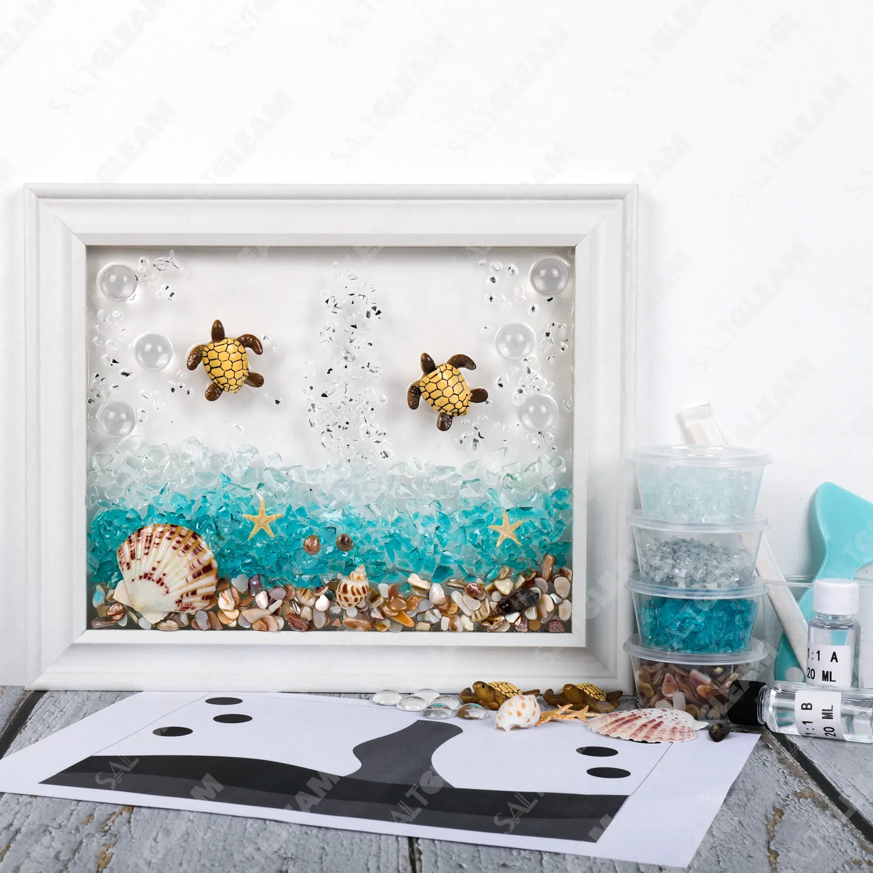 Ocean Turtle Sea Glass Art Kit