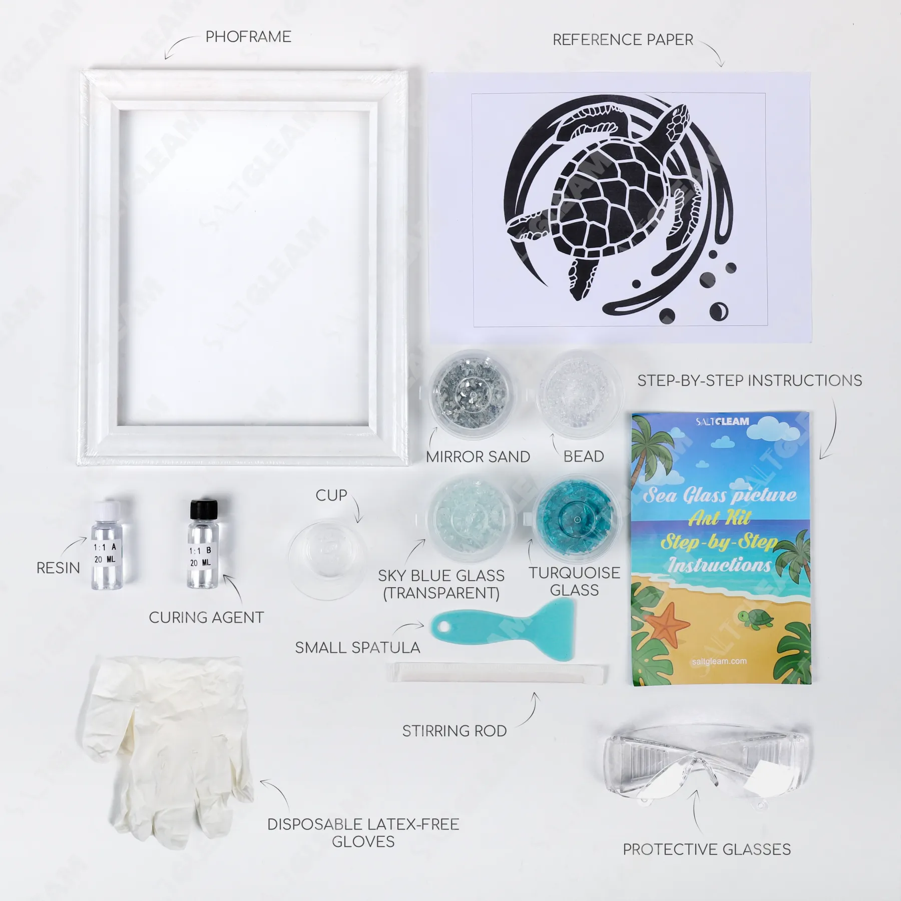 Sea Turtle Drift Sea Glass Art Kit