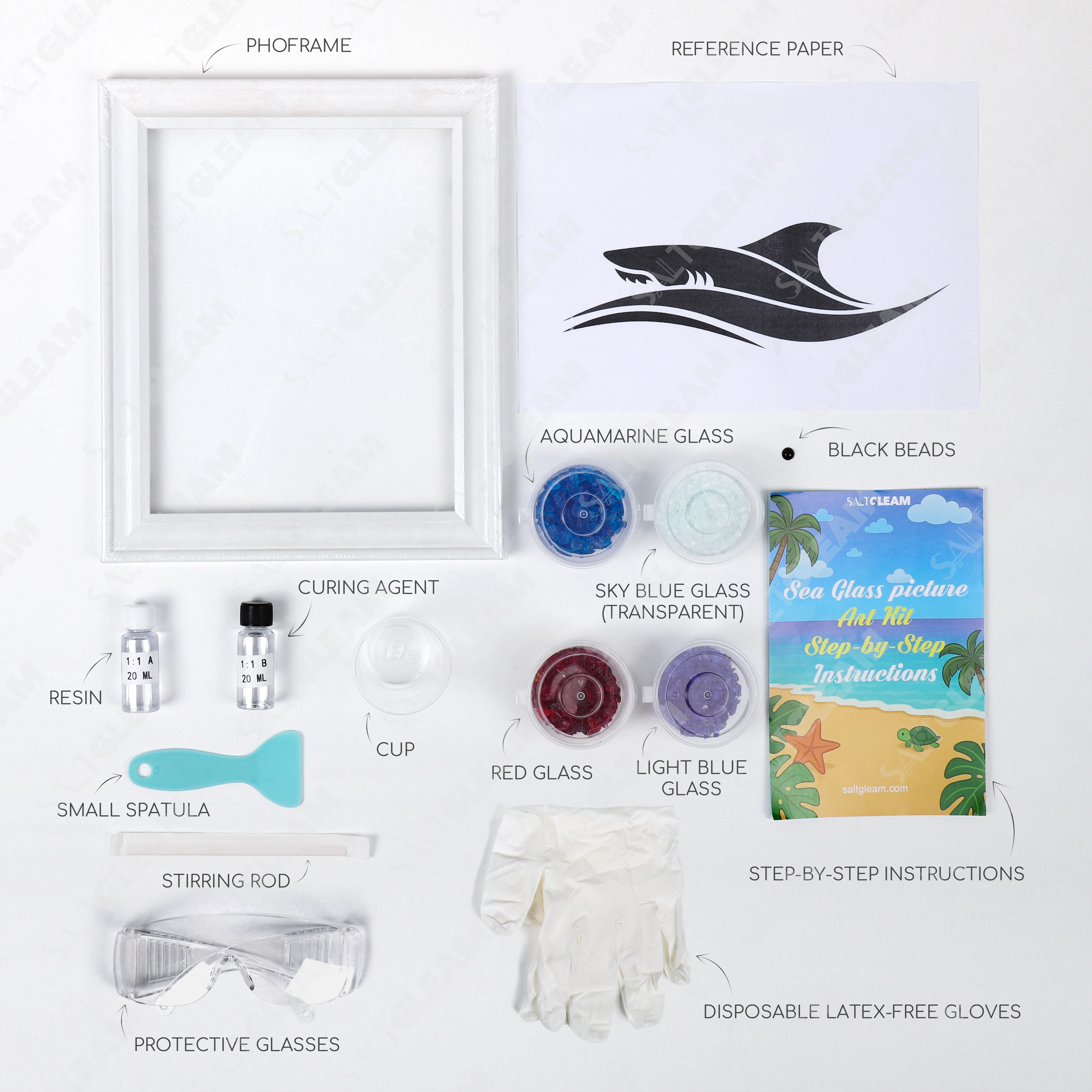 Shark Sea Glass Art Kit