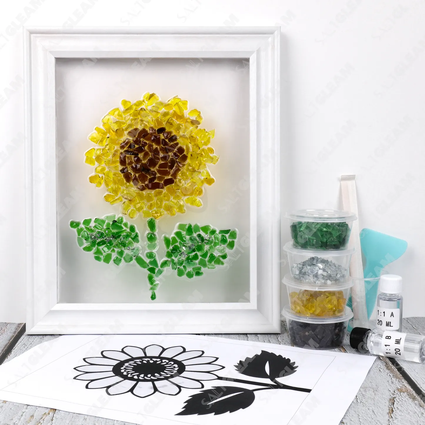 Sunflower Sea Glass Art Kit