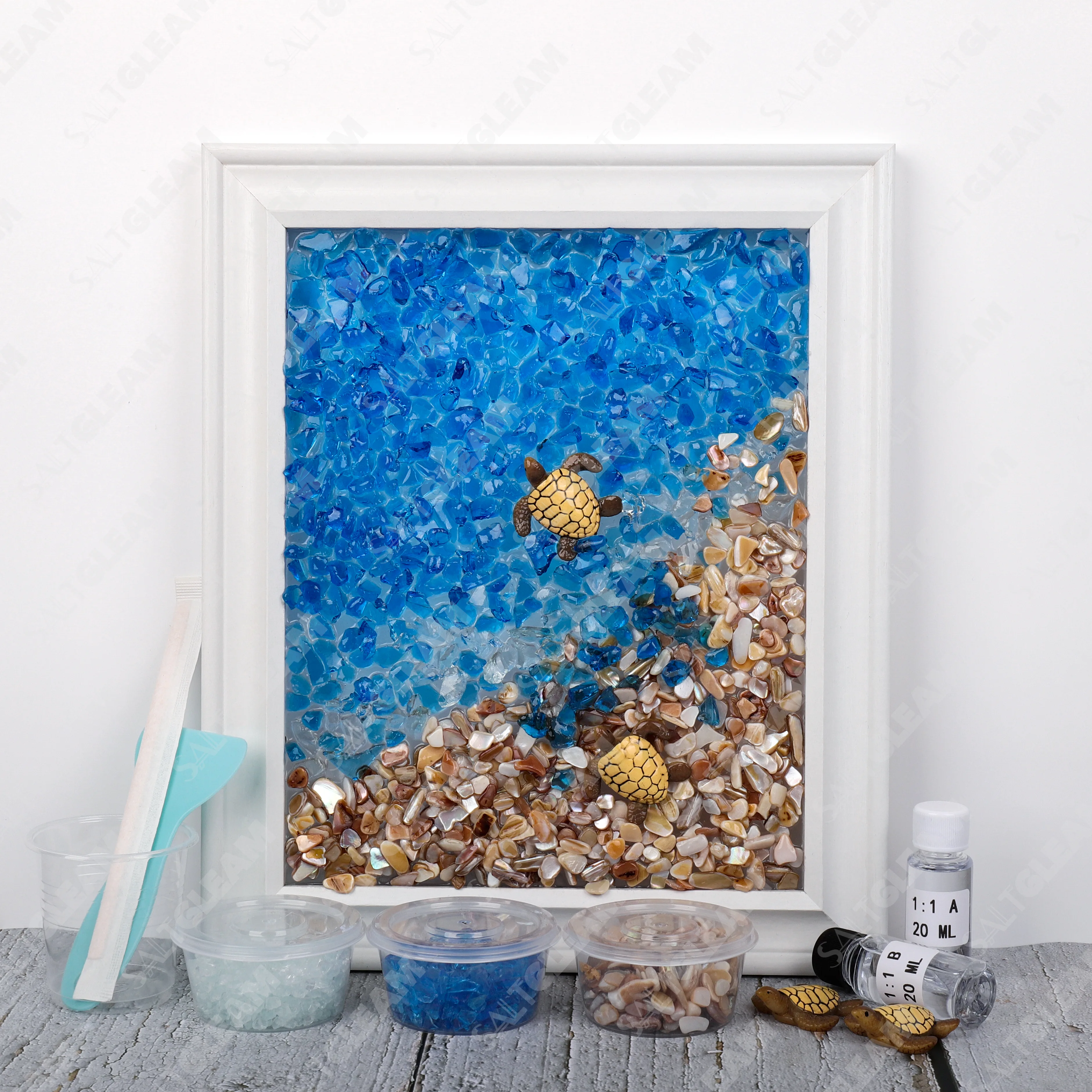 Turtles in the Surge Sea Glass Art Kit