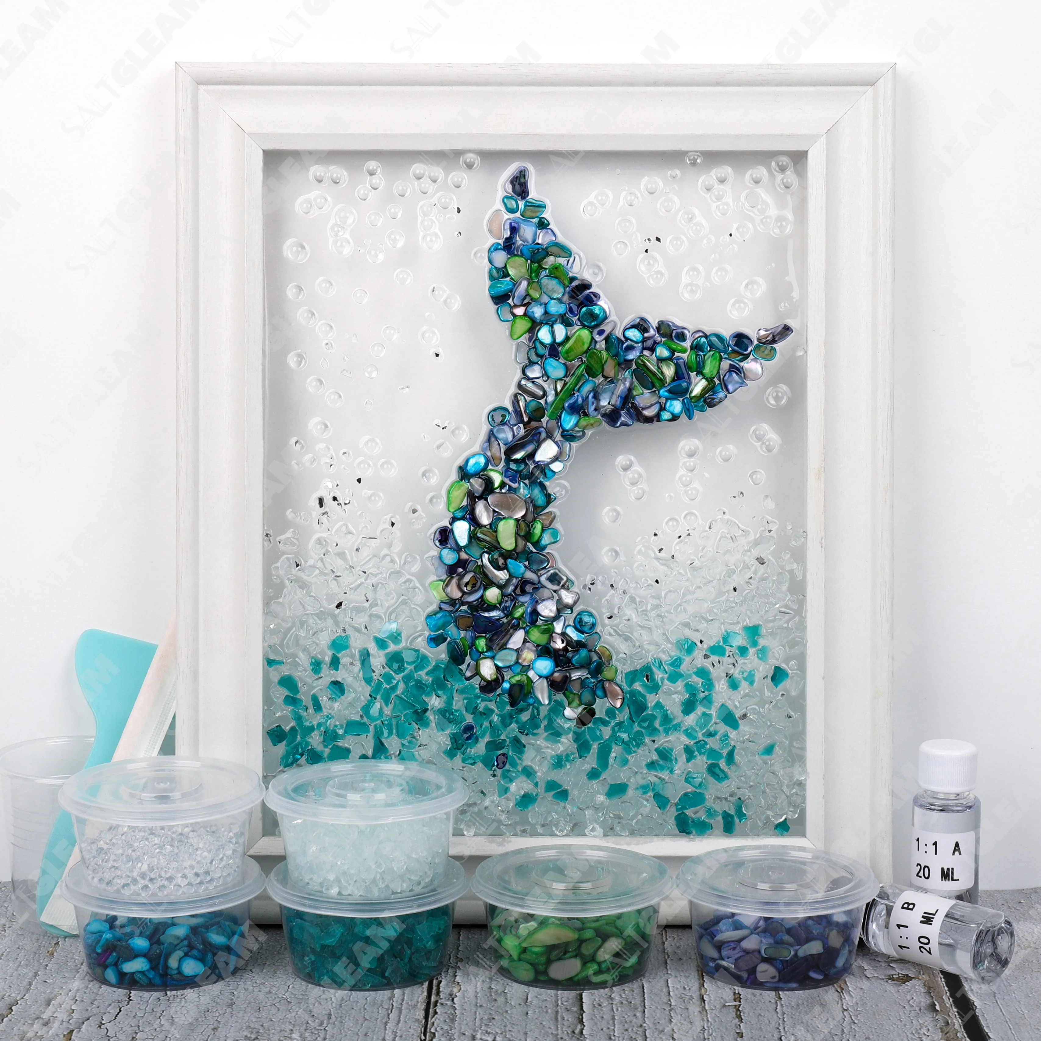Whale Tail Sea Glass Art Kit