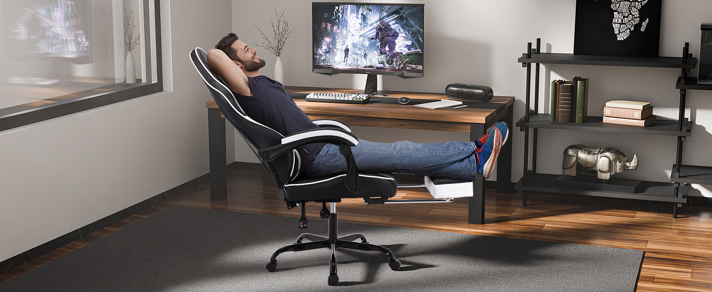 ergonomic office chair with footrest desk chairs with wheels computer chair for heavy people
