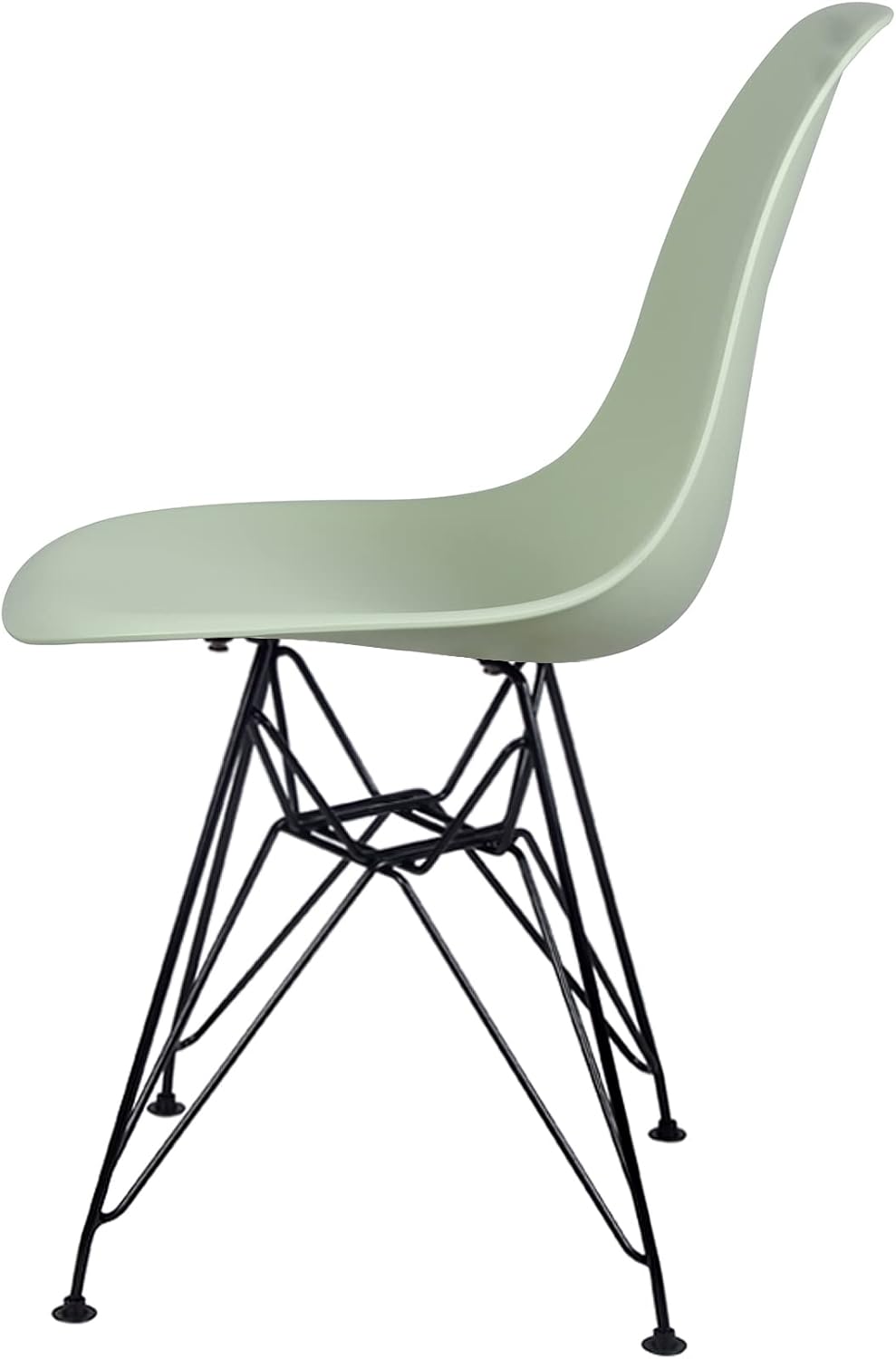 Contemporary Armless Dining Chair with Black Metal Legs Set of 4