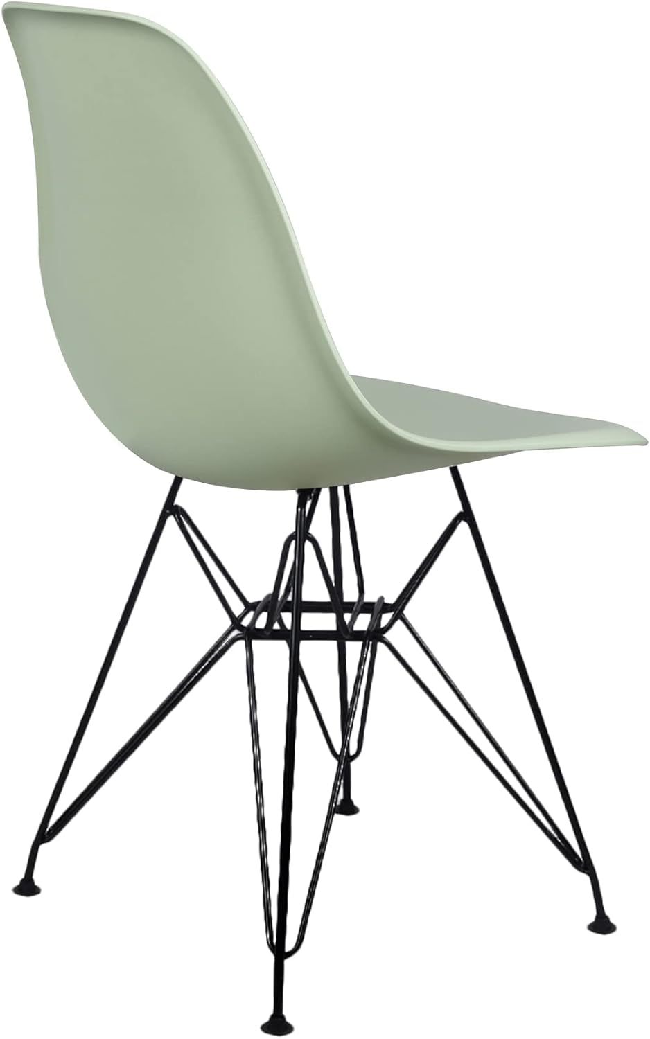 Contemporary Armless Dining Chair with Black Metal Legs Set of 4