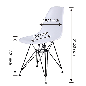 GIA Contemporary Armless Dining Chair with Black Metal Legs