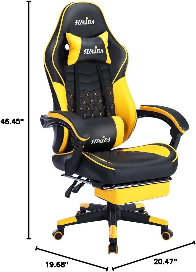 Video Chairs Gaming Chair Adults Massage Swivel Height Adjustable Headrest