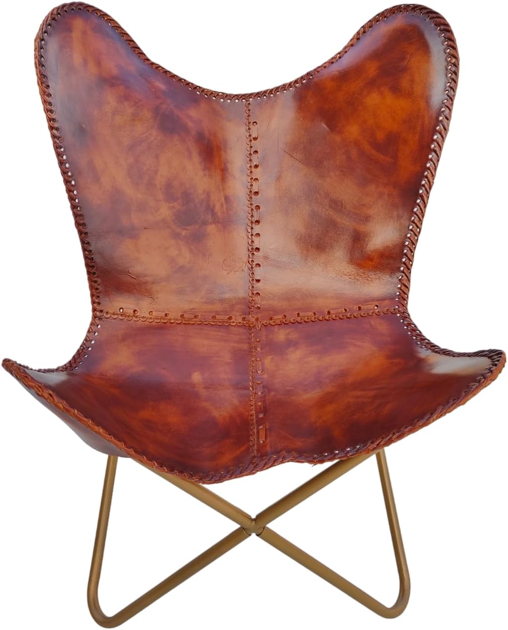 Vintage Leather Antique Butterfly Chair for Relaxing Folding Chair for Home
