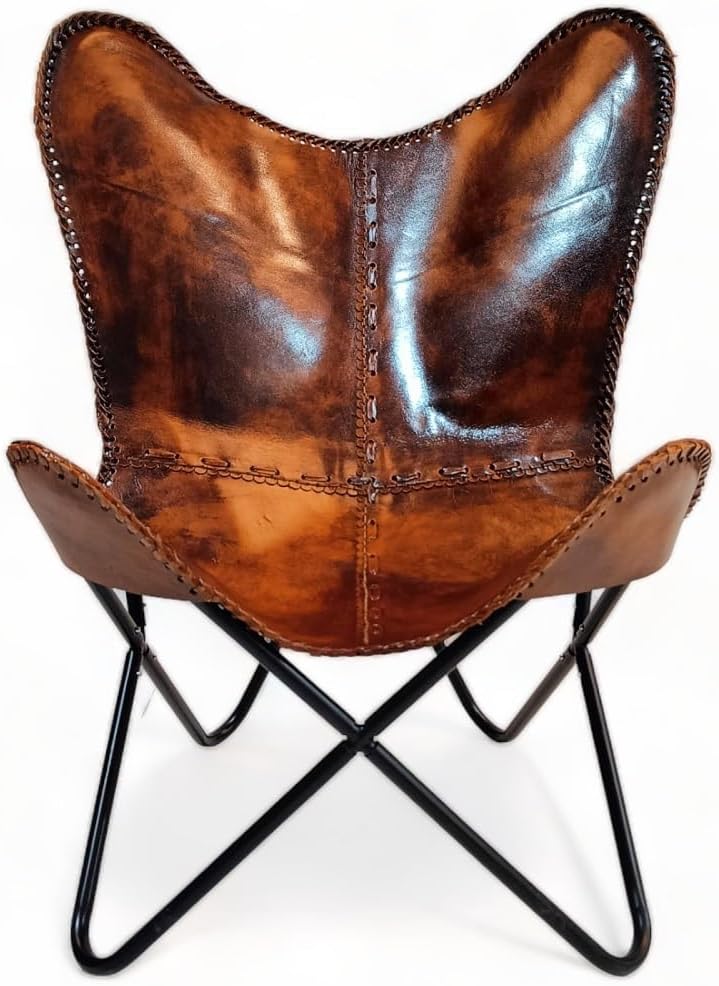 Vintage Leather Antique Butterfly Chair for Relaxing Folding Chair for Home