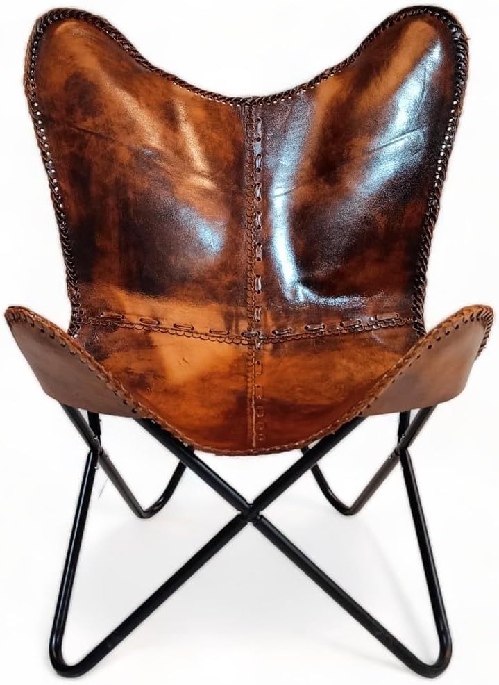 Vintage Leather Antique Butterfly Chair for Relaxing Folding Chair for Home