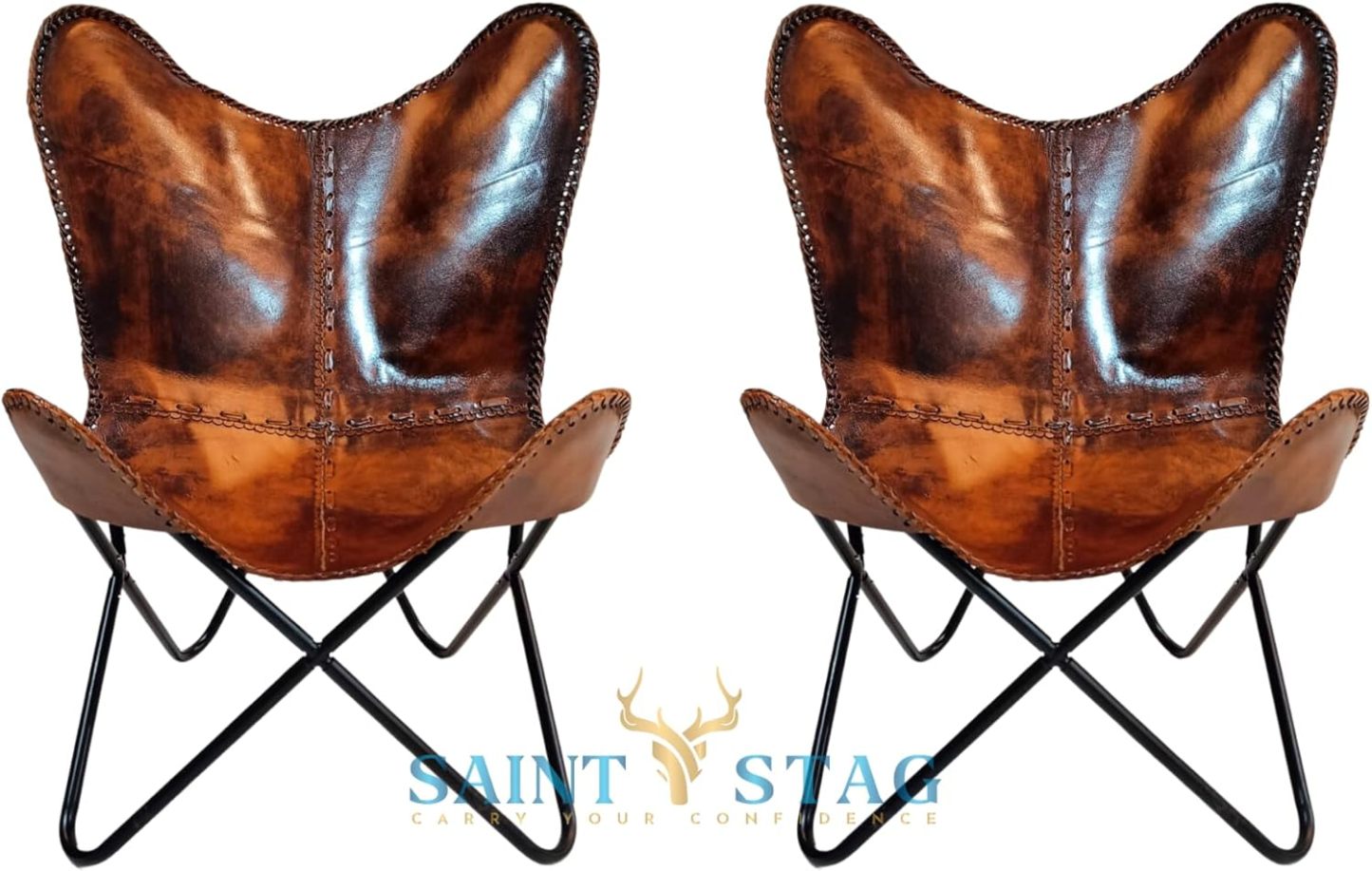 Vintage Leather Antique Butterfly Chair for Relaxing Folding Chair for Home