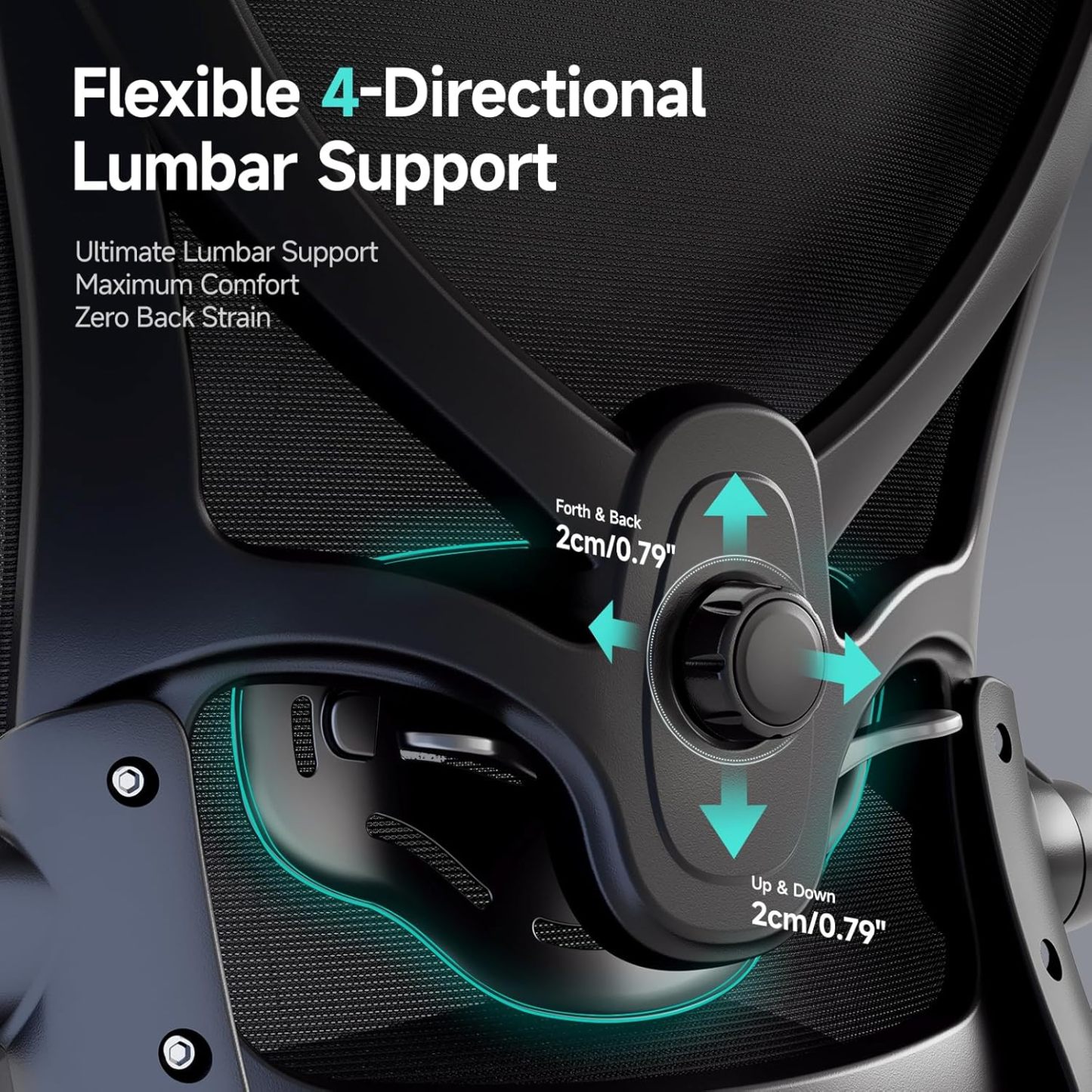 Ergonomic Office Chair with Neck Pillow Headrest with Rubber Wheels