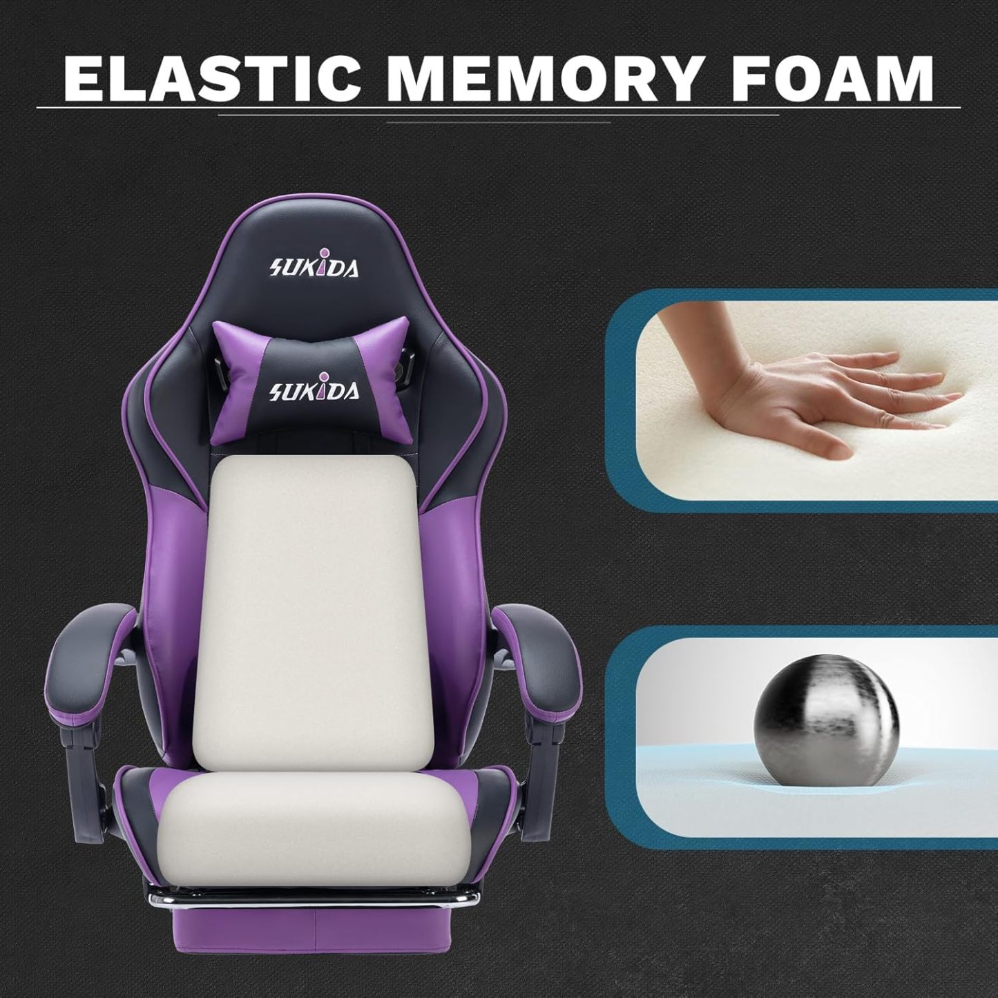 Video Chairs Gaming Chair Adults Massage Swivel Height Adjustable Headrest