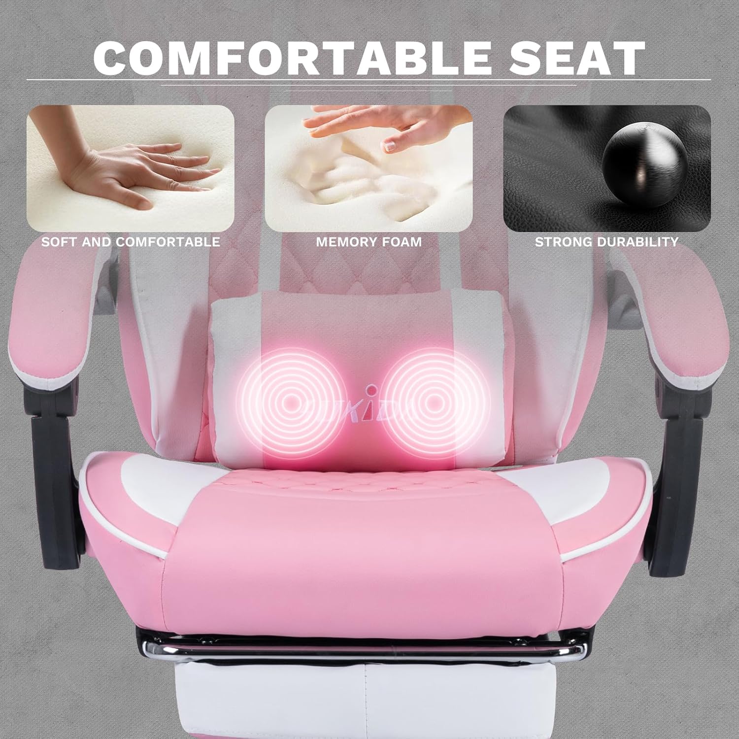 Video Chairs Gaming Chair Adults Massage Swivel Height Adjustable Headrest