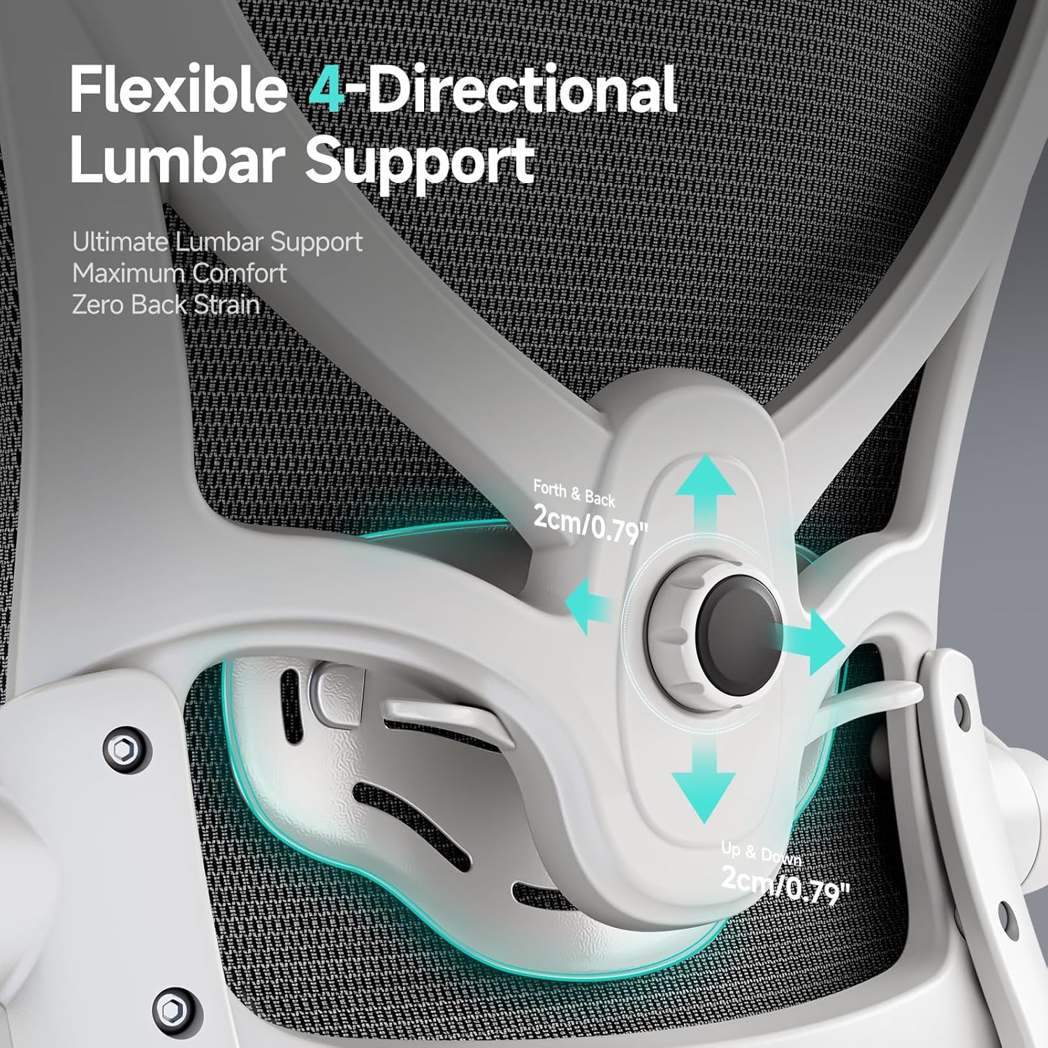 Ergonomic Office Chair with Neck Pillow Headrest with Rubber Wheels