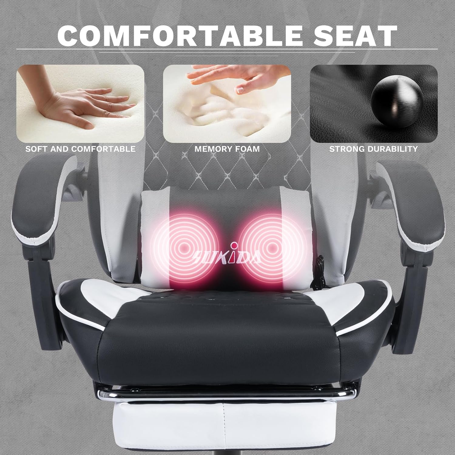 Video Chairs Gaming Chair Adults Massage Swivel Height Adjustable Headrest