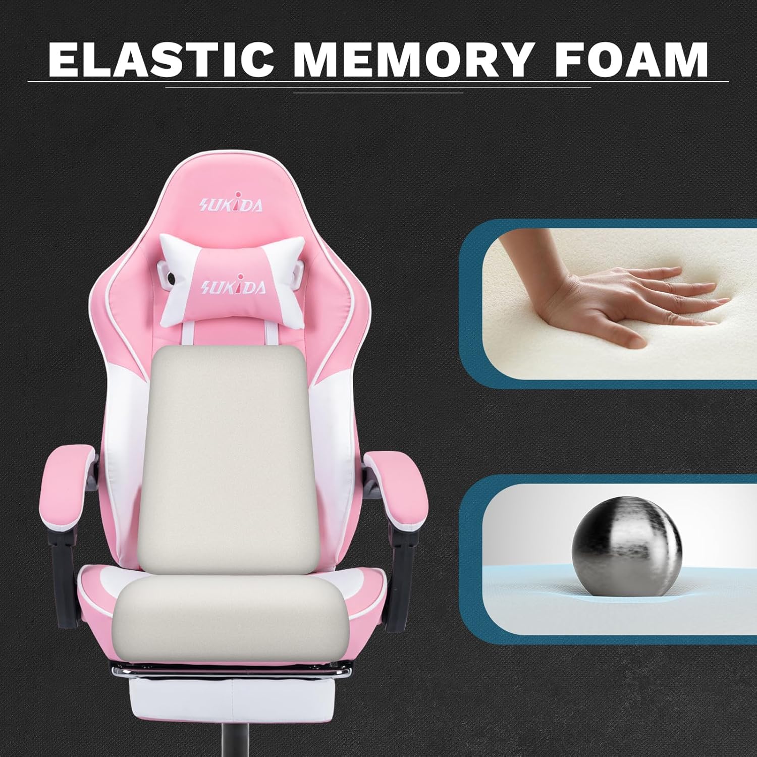 Video Chairs Gaming Chair Adults Massage Swivel Height Adjustable Headrest