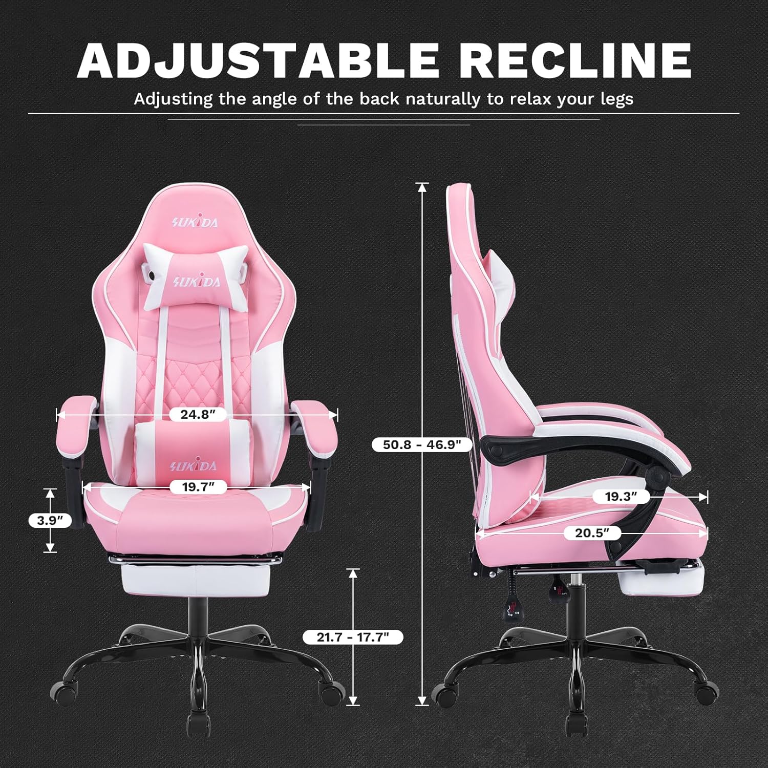 Video Chairs Gaming Chair Adults Massage Swivel Height Adjustable Headrest