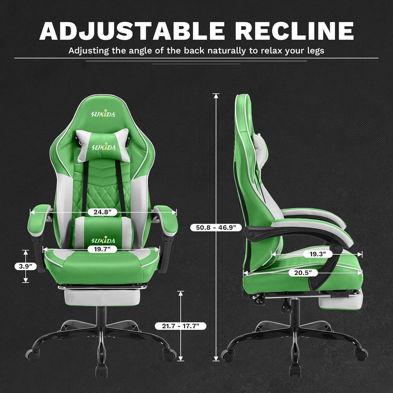 Video Chairs Gaming Chair Adults Massage Swivel Height Adjustable Headrest