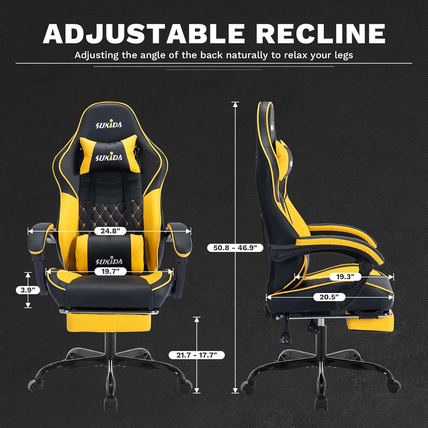 Video Chairs Gaming Chair Adults Massage Swivel Height Adjustable Headrest