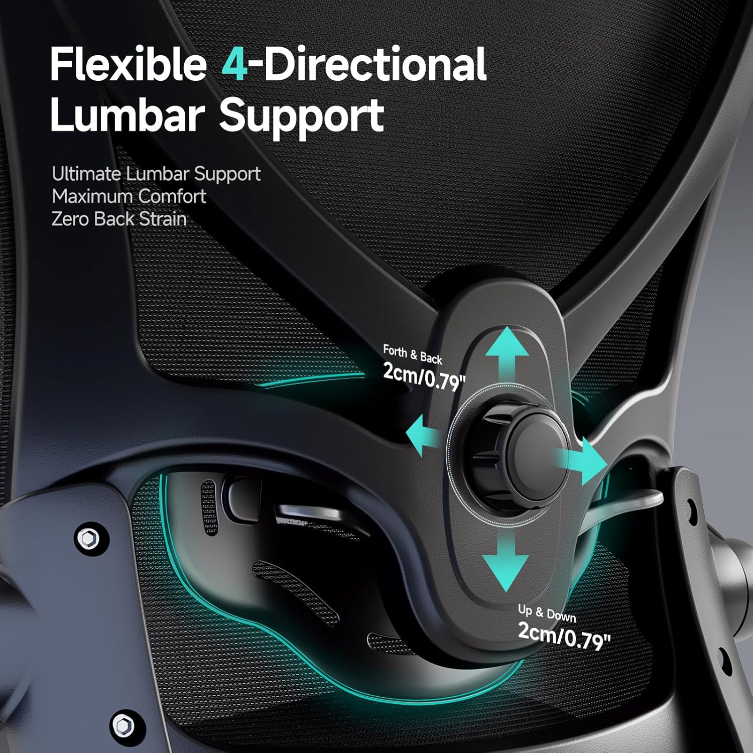 Ergonomic Office Chair with Neck Pillow Headrest with Rubber Wheels