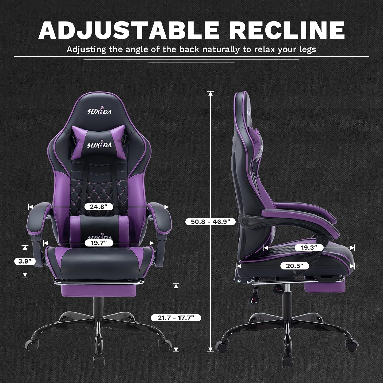 Video Chairs Gaming Chair Adults Massage Swivel Height Adjustable Headrest