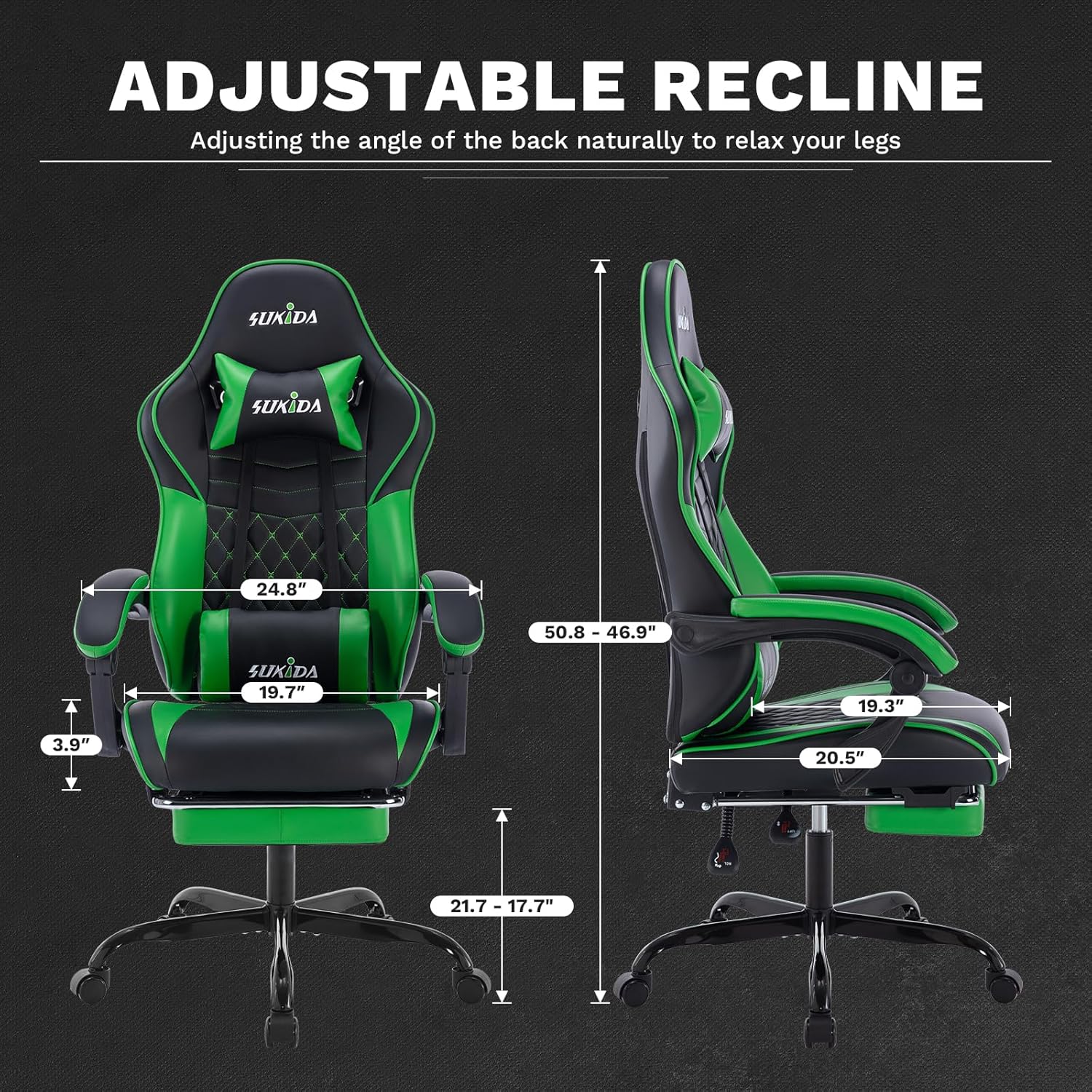 Video Chairs Gaming Chair Adults Massage Swivel Height Adjustable Headrest