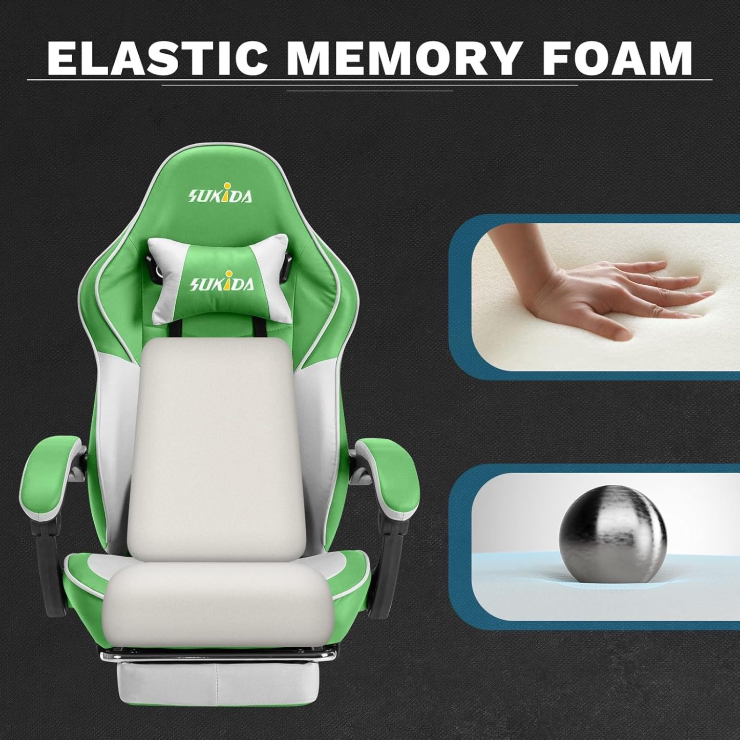 Video Chairs Gaming Chair Adults Massage Swivel Height Adjustable Headrest