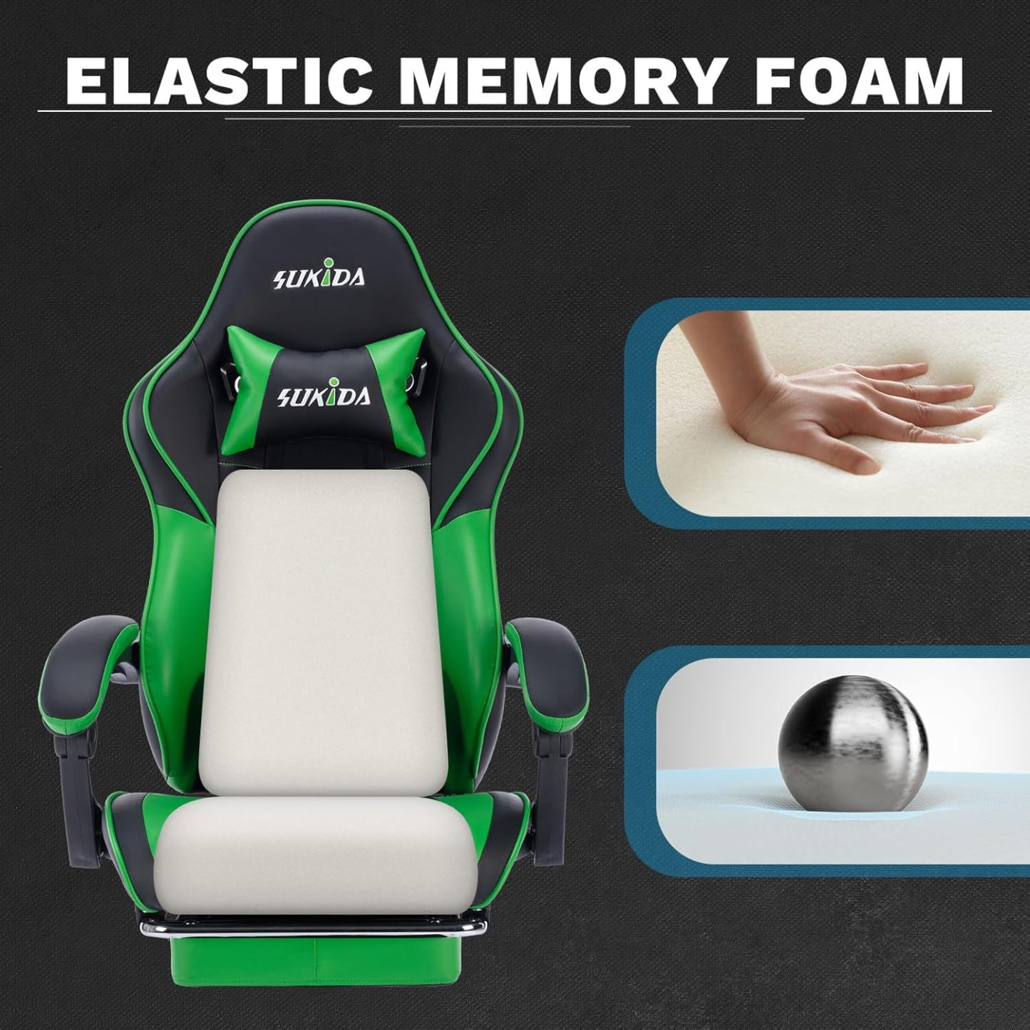 Video Chairs Gaming Chair Adults Massage Swivel Height Adjustable Headrest