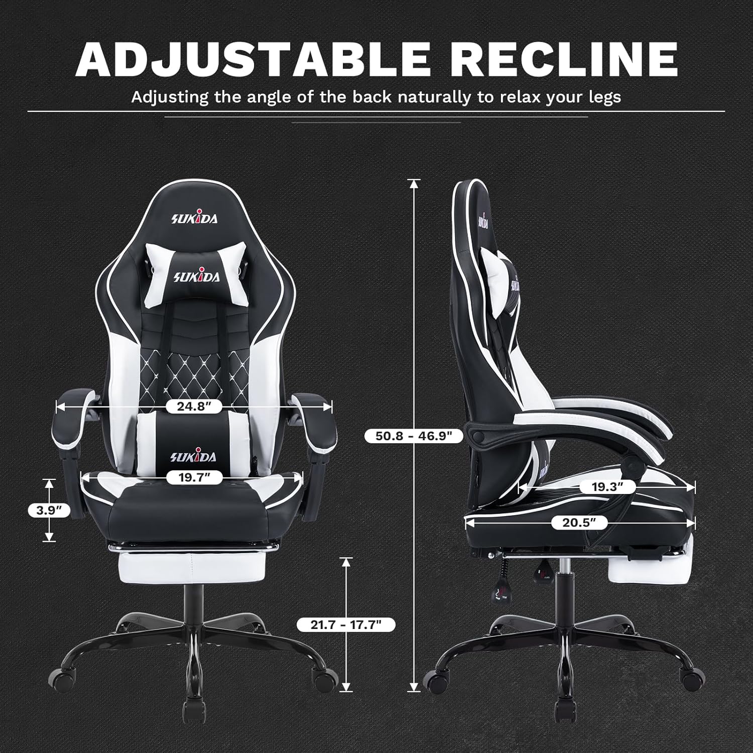 Video Chairs Gaming Chair Adults Massage Swivel Height Adjustable Headrest