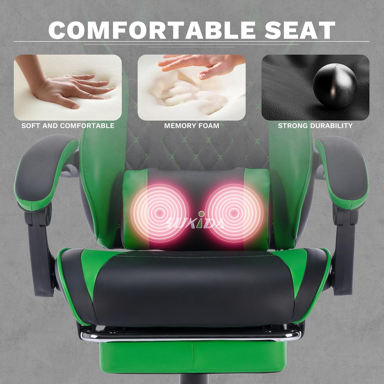 Video Chairs Gaming Chair Adults Massage Swivel Height Adjustable Headrest