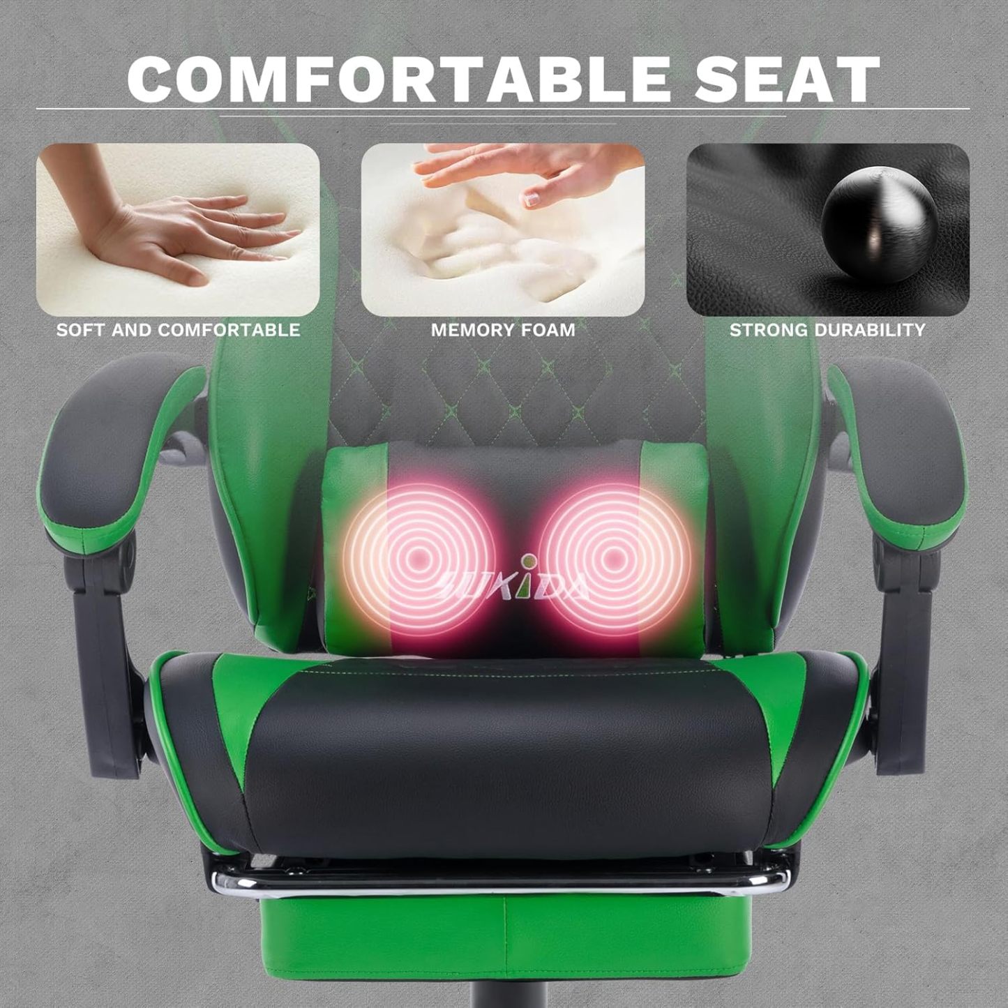 Video Chairs Gaming Chair Adults Massage Swivel Height Adjustable Headrest
