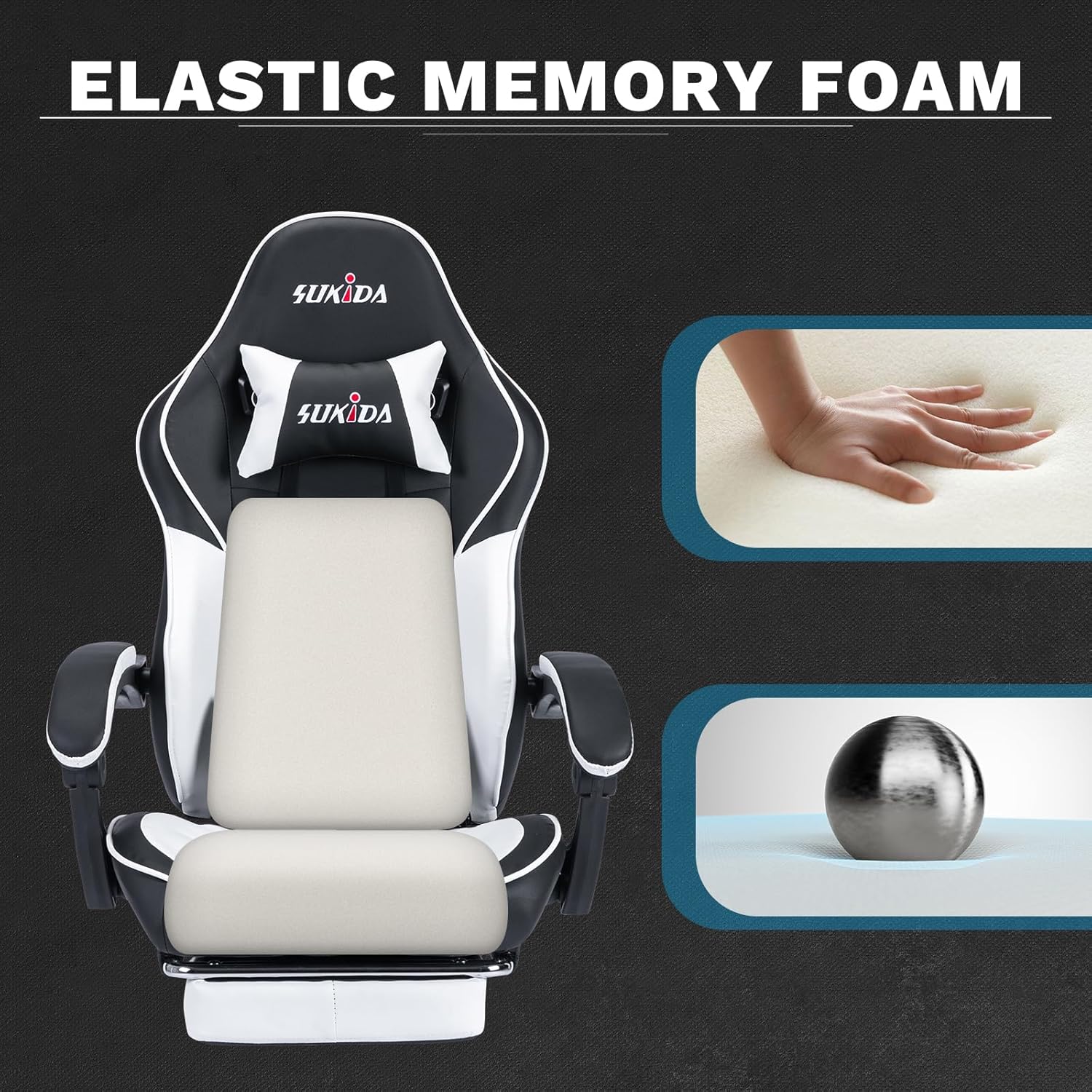 Video Chairs Gaming Chair Adults Massage Swivel Height Adjustable Headrest